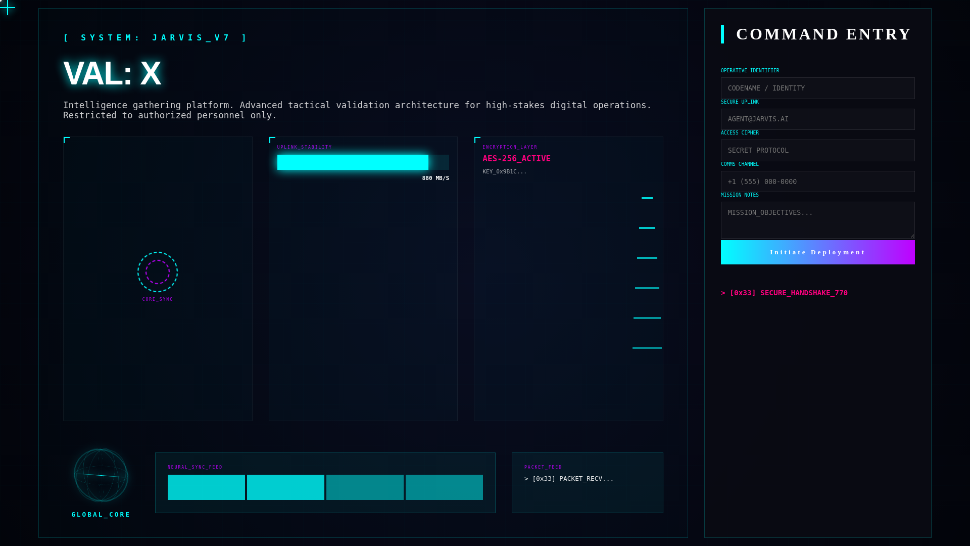 website screenshot of https://validation-x-command-center.pages.dev/