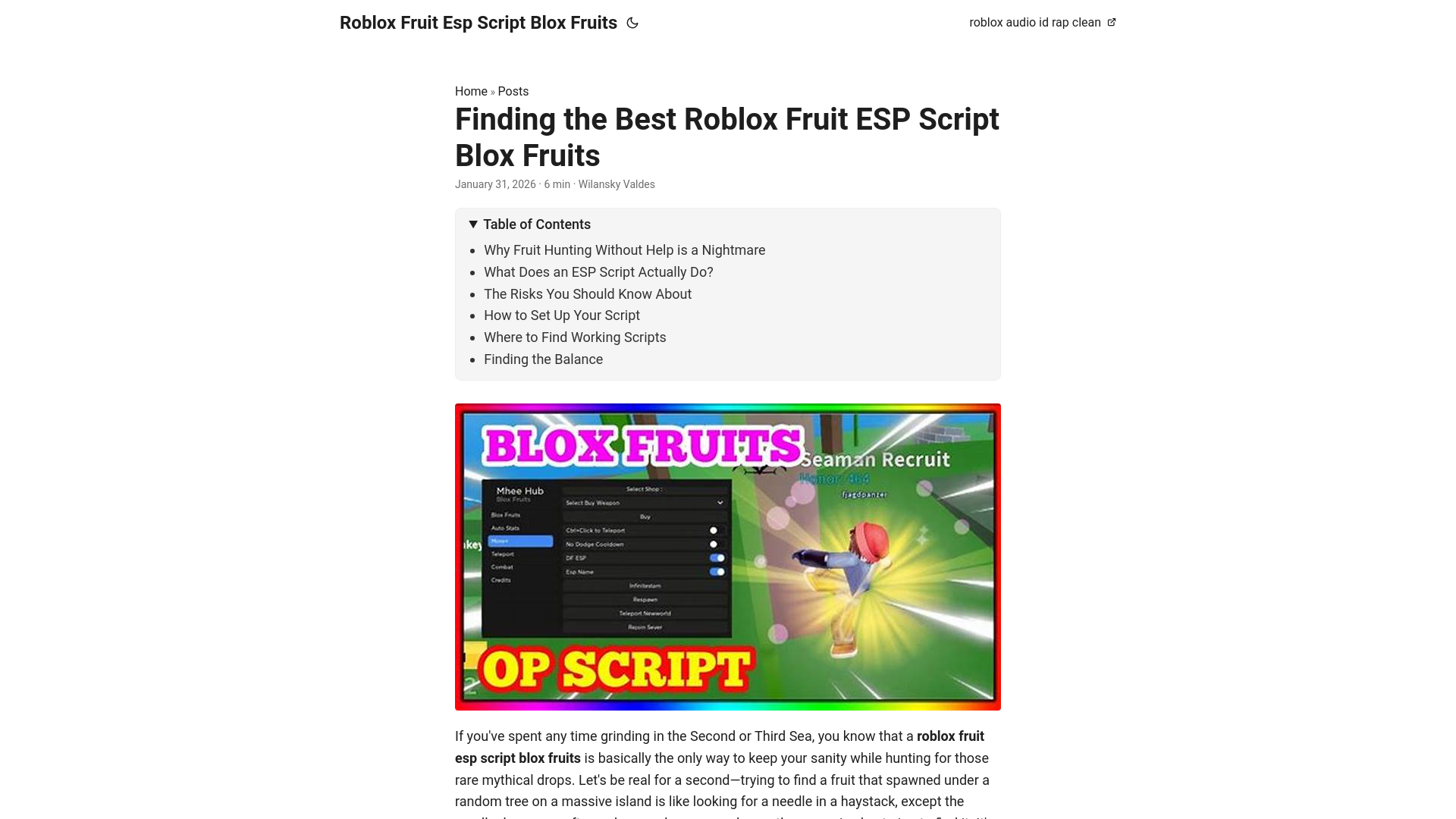 website screenshot of https://roblox-fruit-esp-script-blox-fruits.pages.dev/