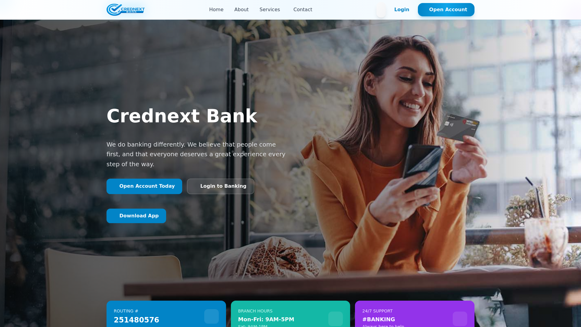website screenshot of http://www.crednextbnk.com.cryptex-markets.com/