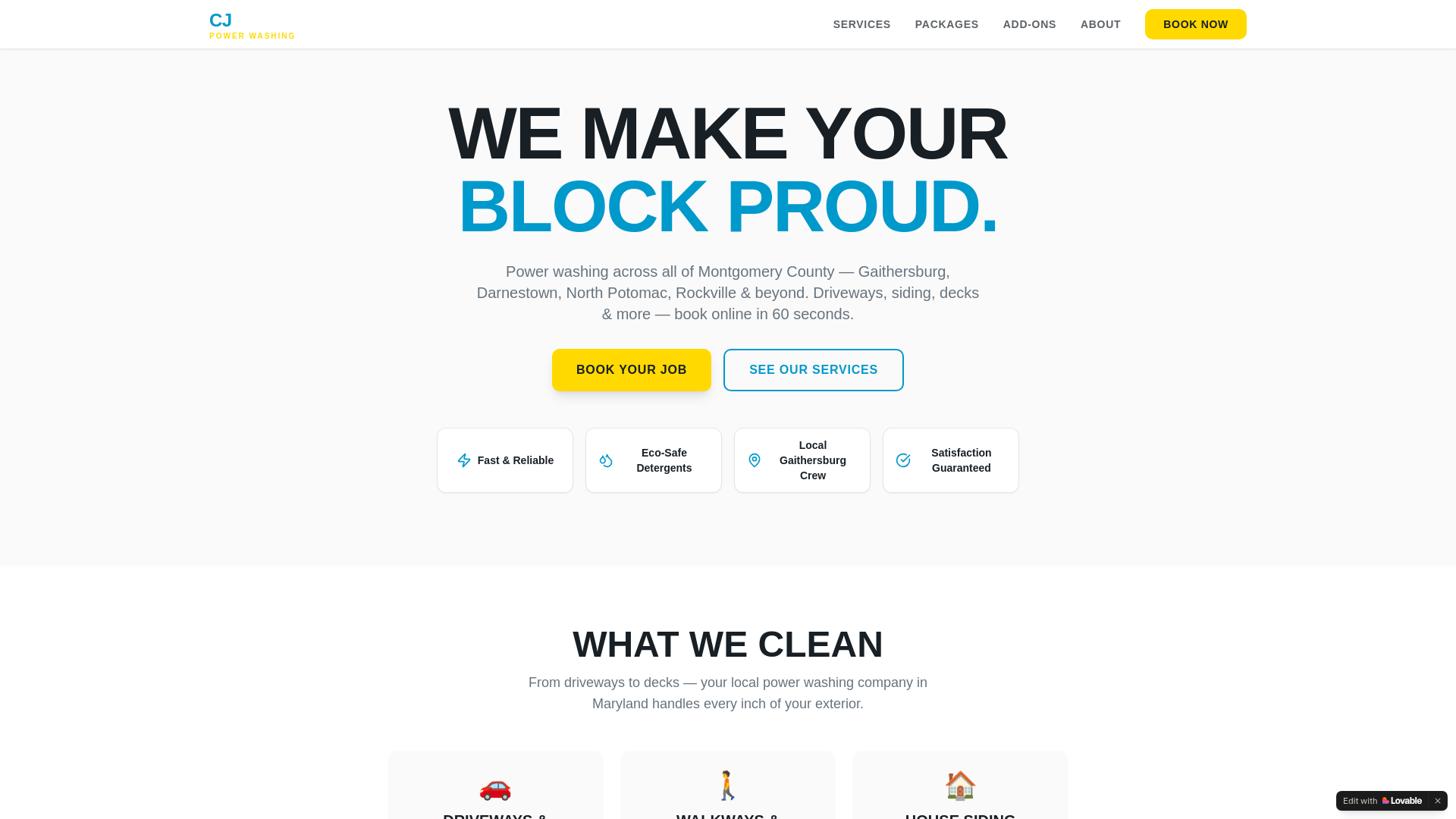 website screenshot of https://cjpowerwashing.us/