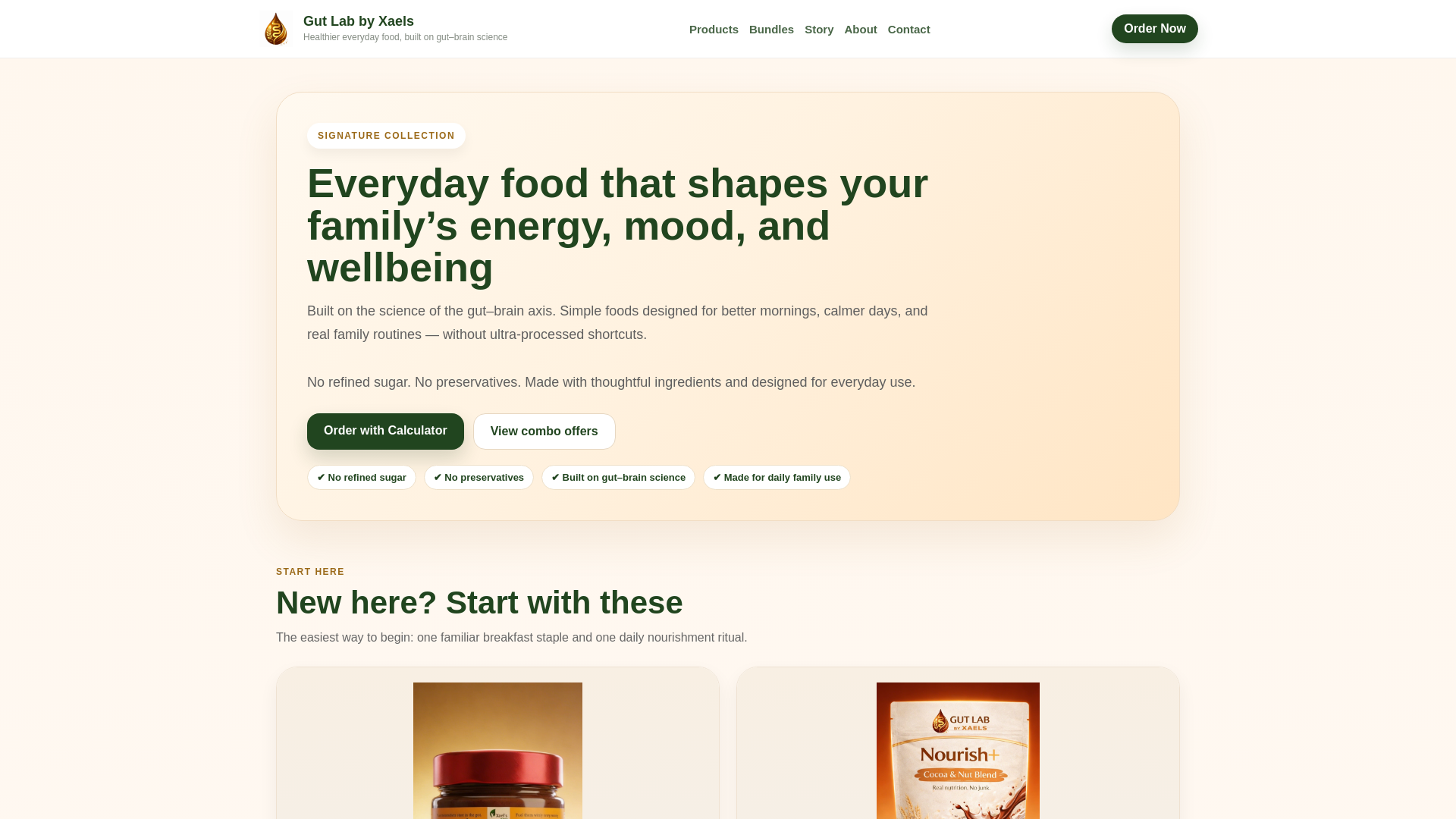 website screenshot of https://gutlabbyxaels.com/