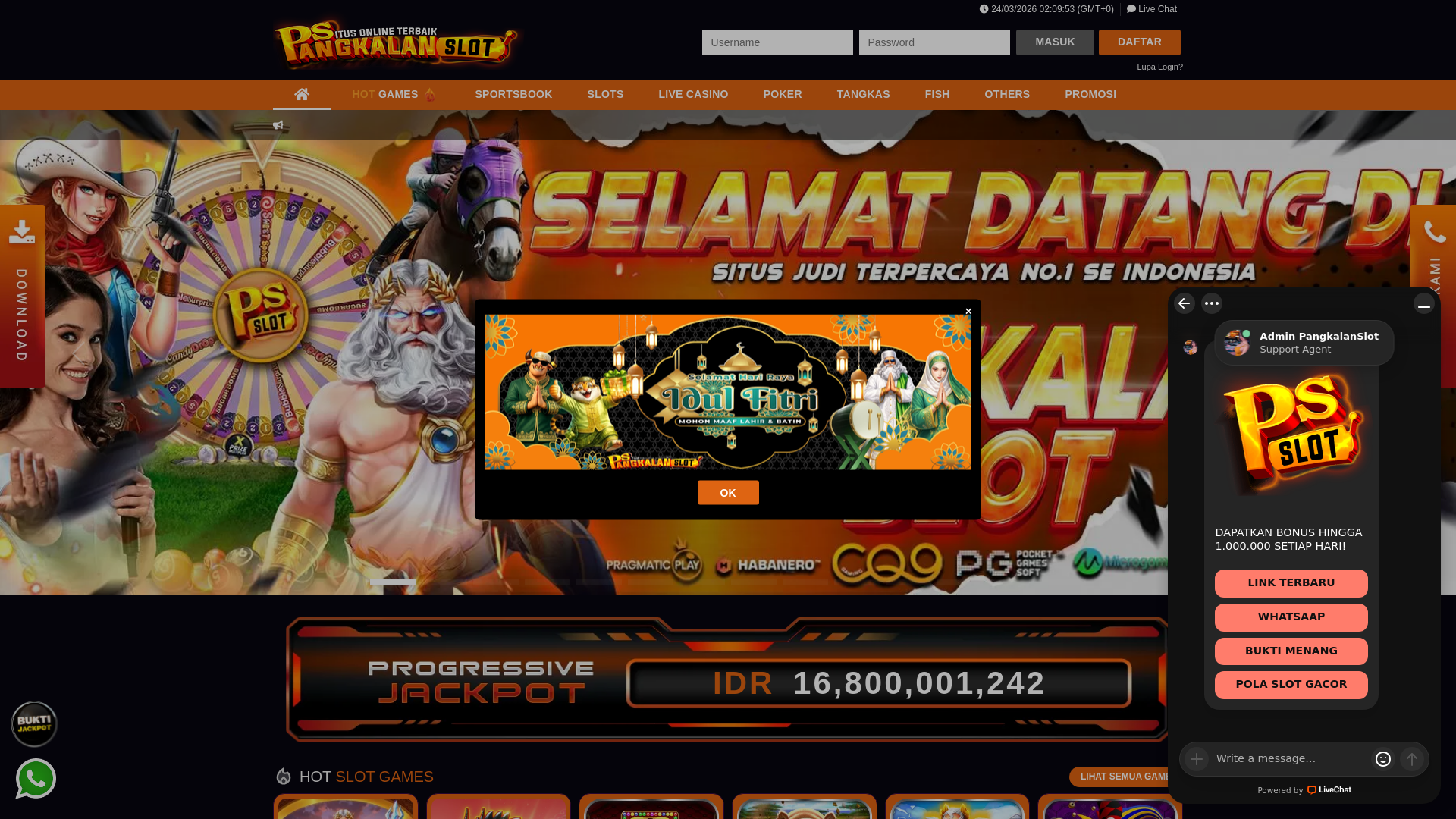 website screenshot of https://pangkalanlogin.xyz/