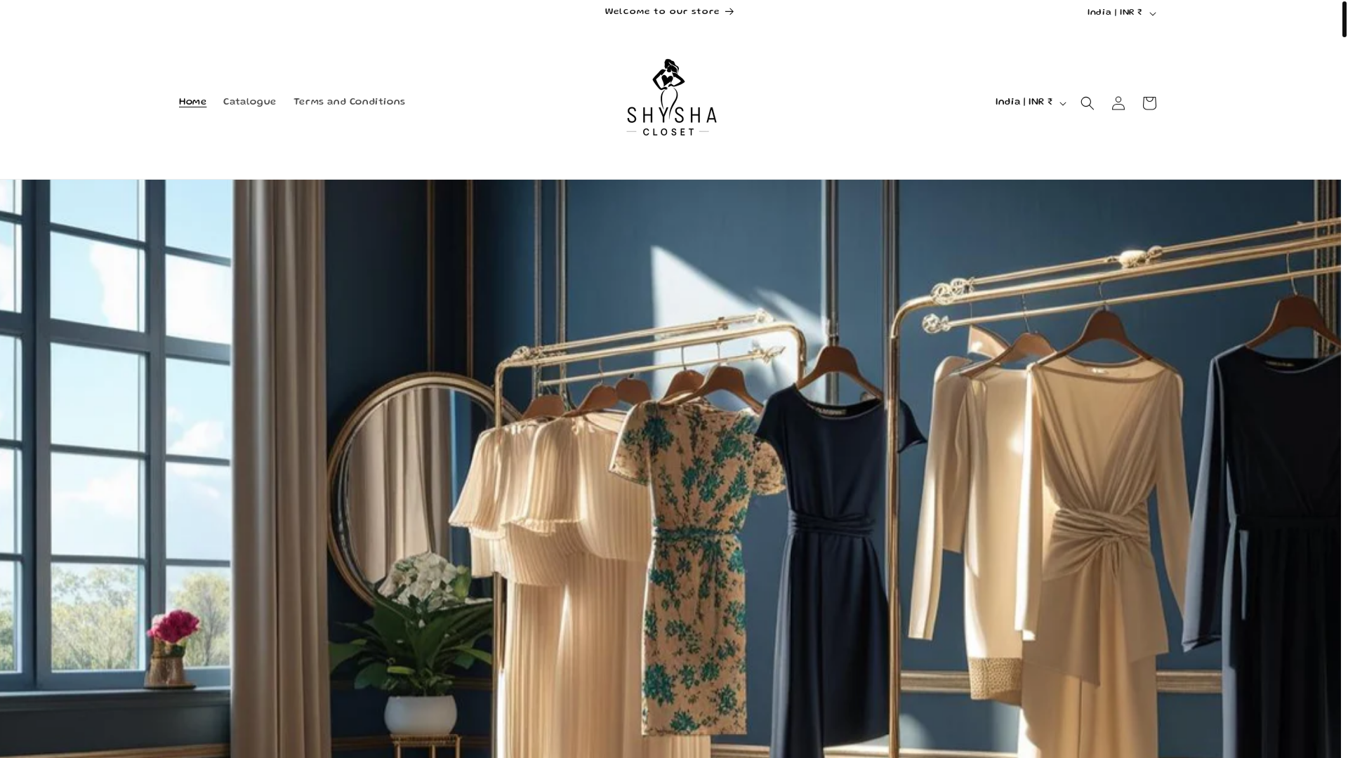 website screenshot of https://shyshacloset.com/