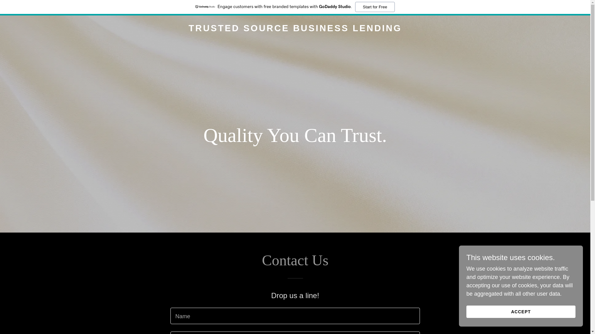 website screenshot of https://trustedsourcebusinesslending.com/