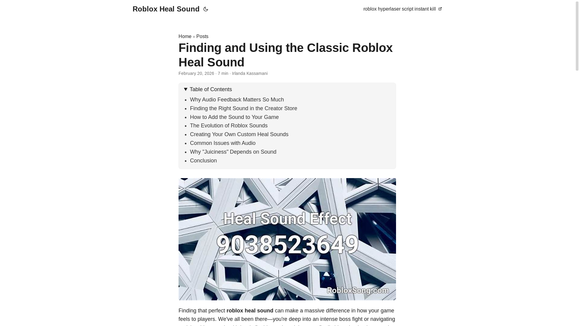website screenshot of https://roblox-heal-sound.pages.dev/
