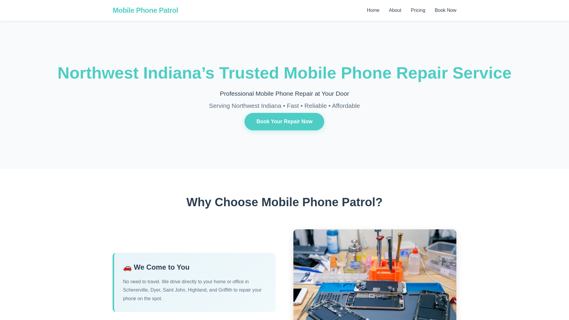 website screenshot of https://mobilephonepatrol.com/