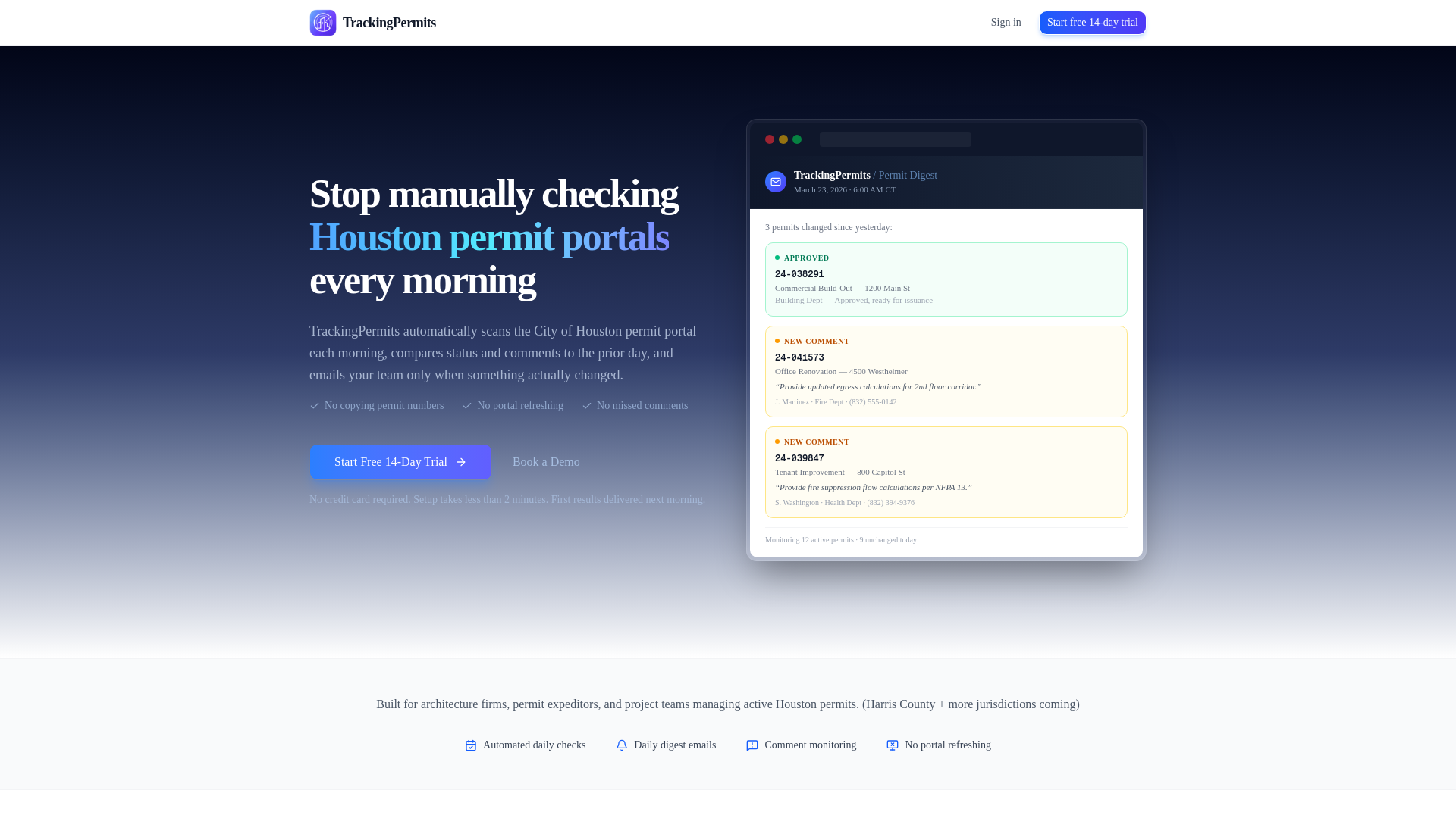 website screenshot of https://trackingpermits.com/