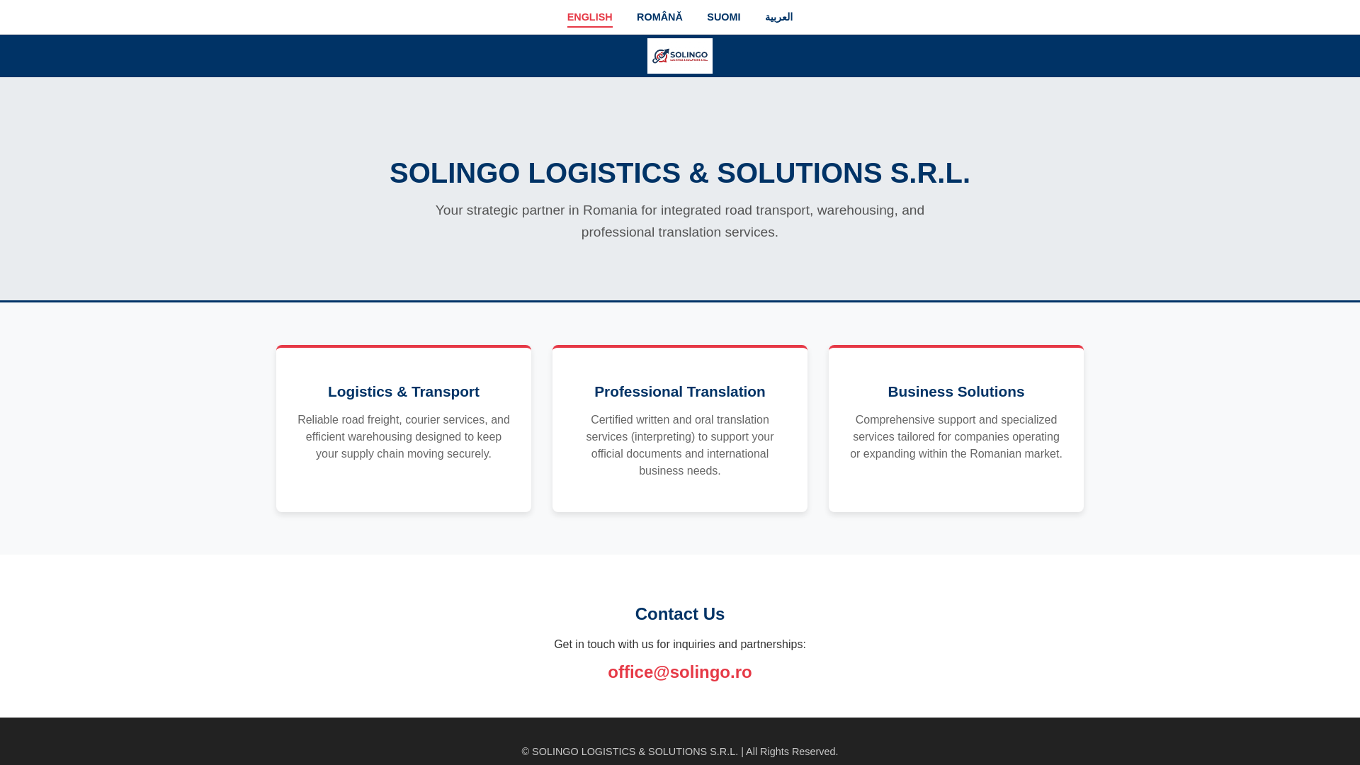 website screenshot of https://solingo.ro/