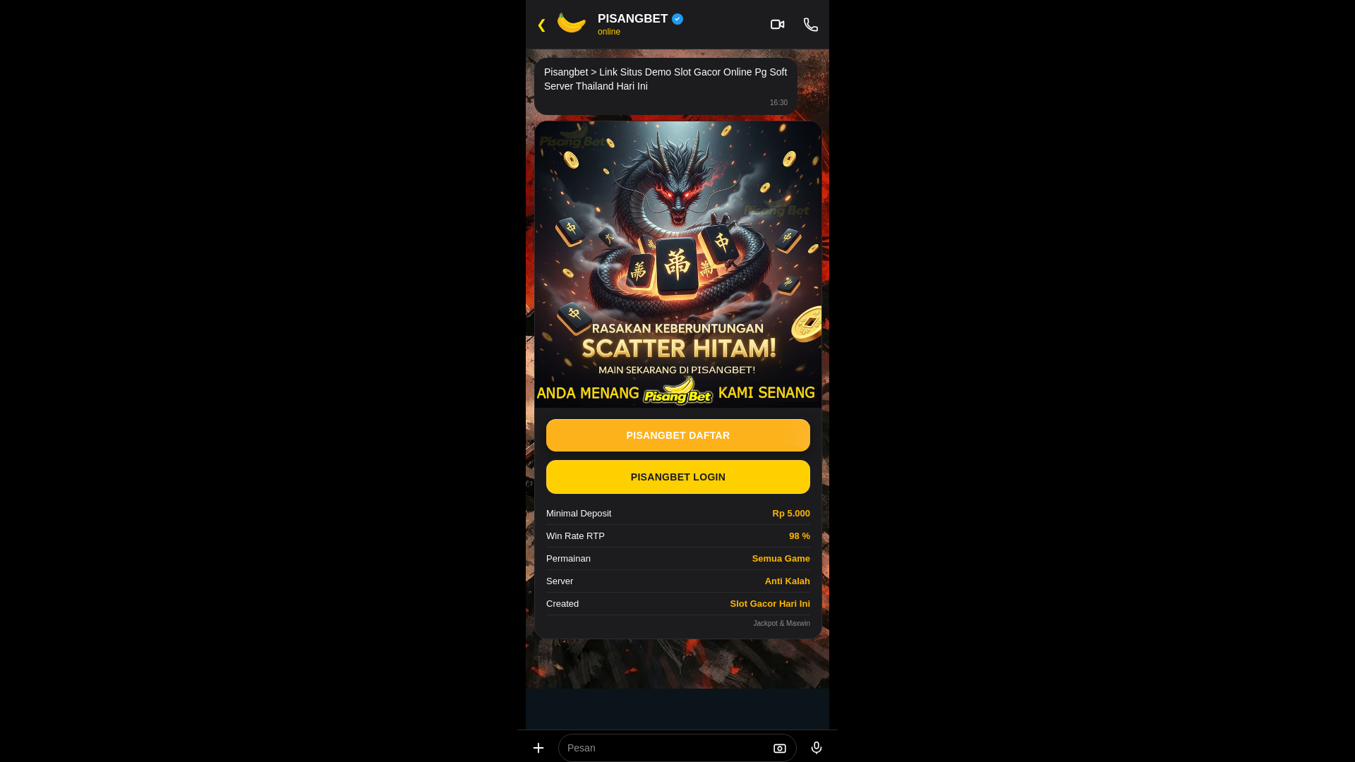 website screenshot of https://pisangbet-demo.pages.dev/