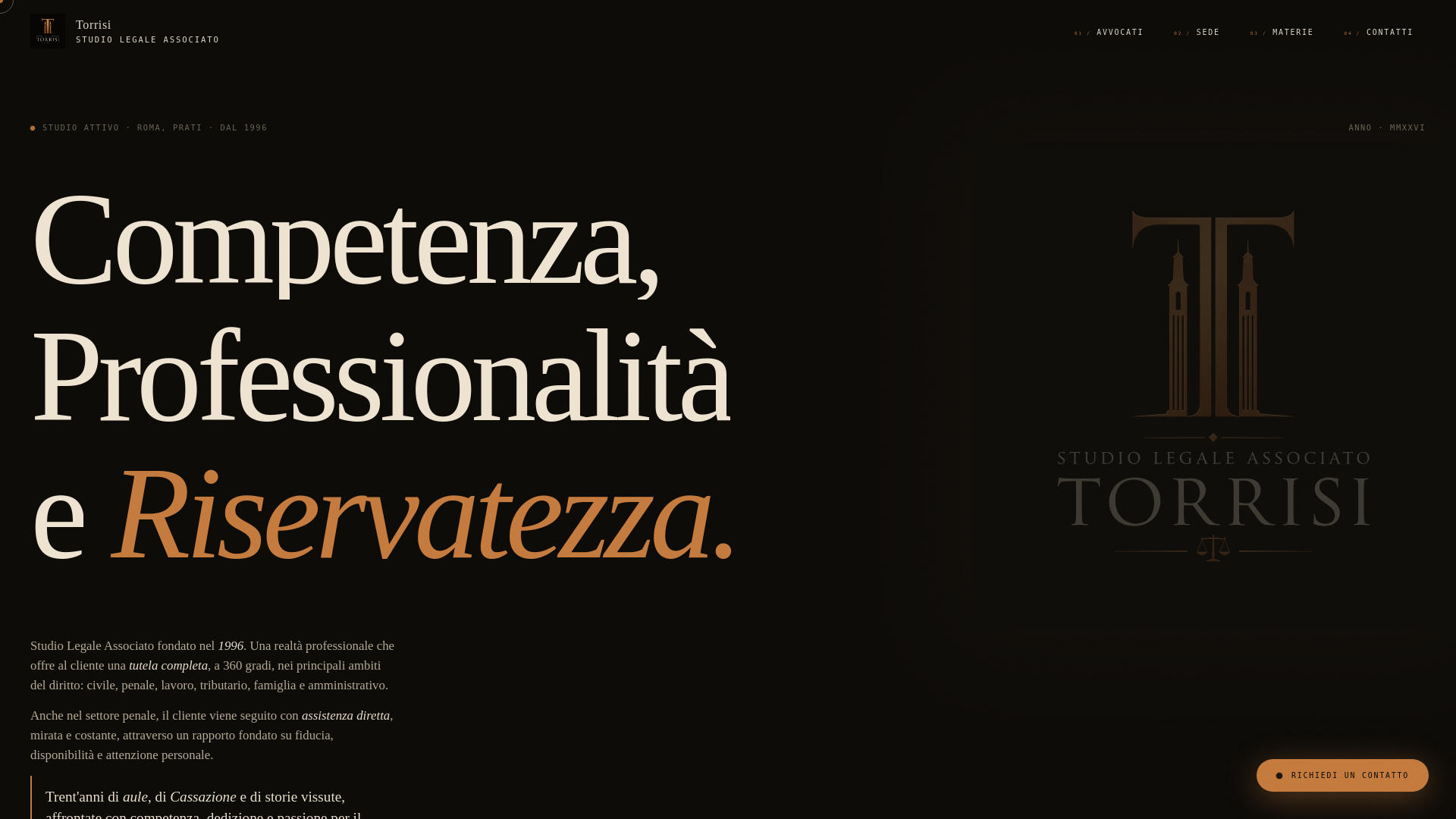 website screenshot of https://studiolegaleassociatotorrisi.com/