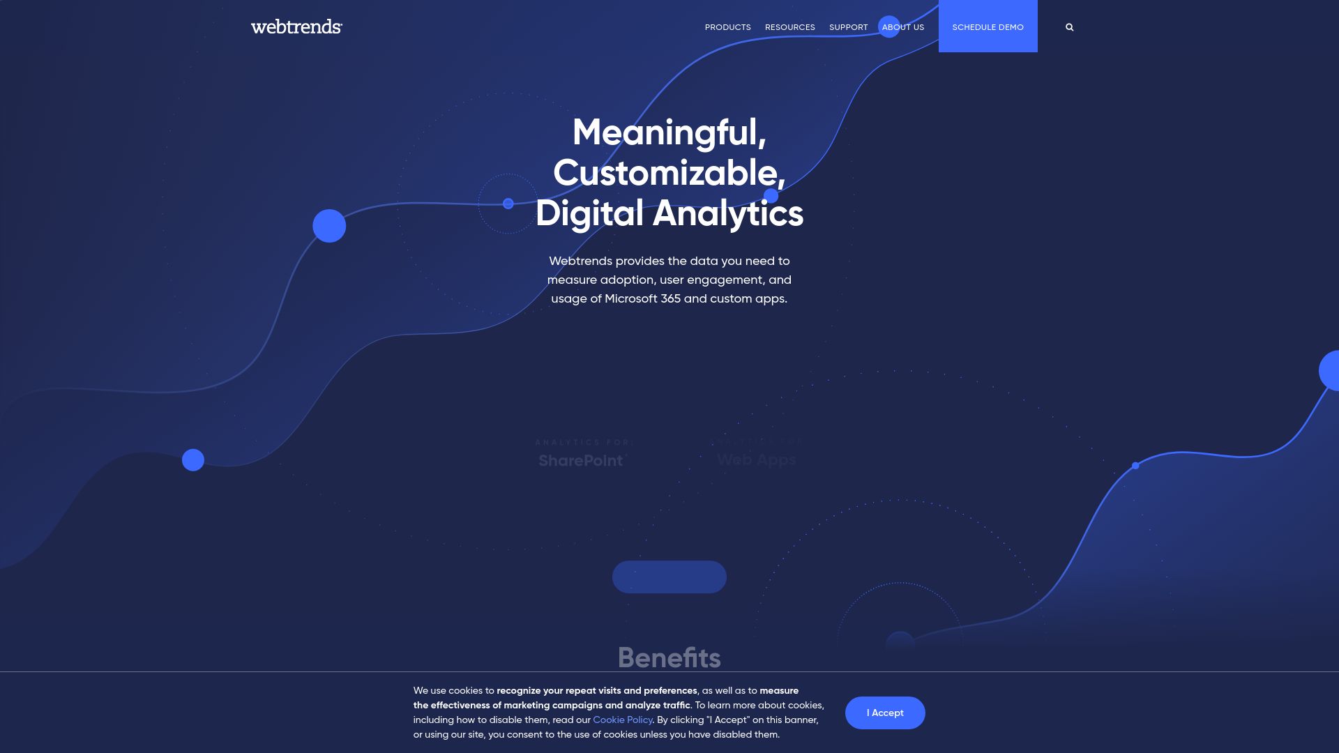 website screenshot of https://s.webtrends.com/
