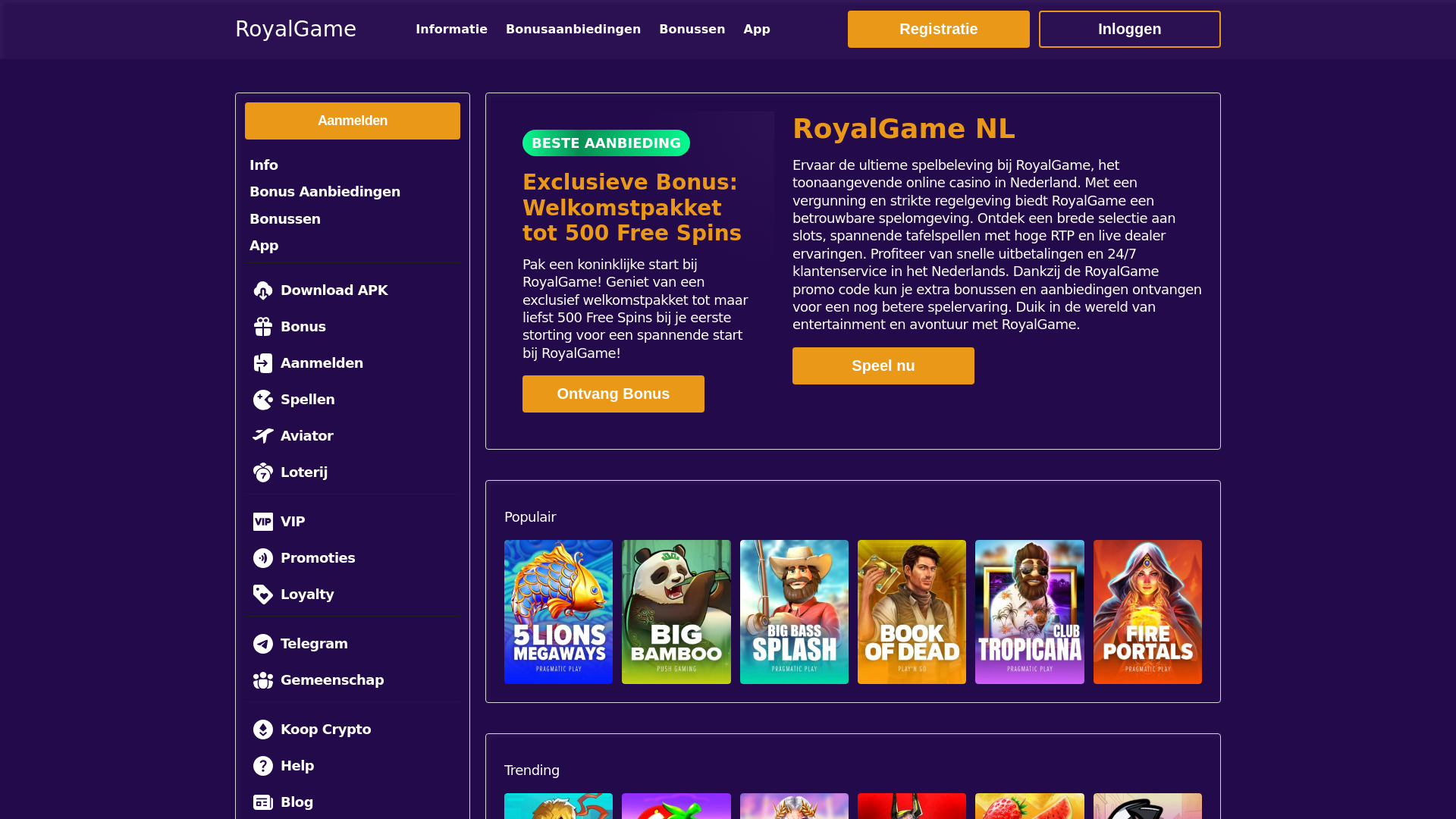 website screenshot of https://royalgamenl-com.pages.dev/