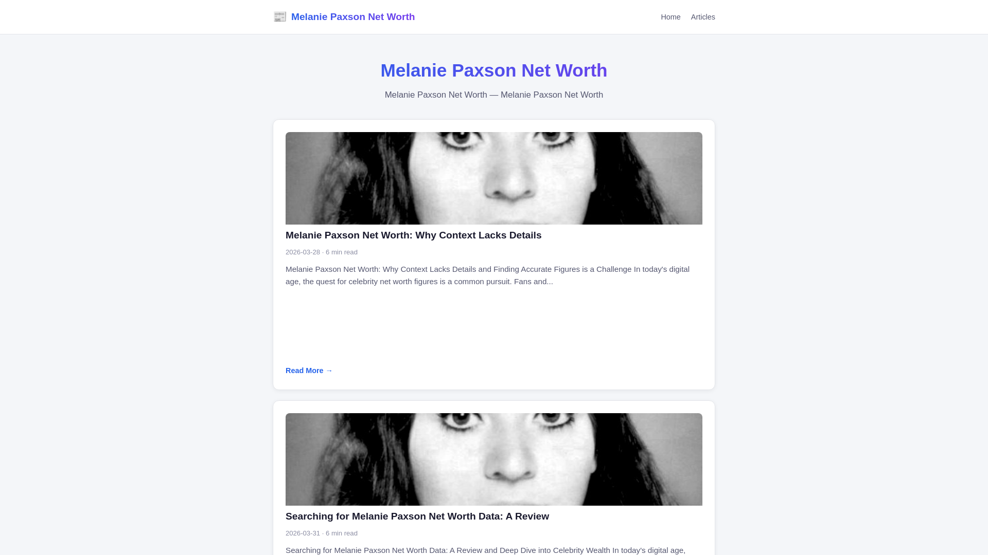 website screenshot of https://melanie-paxson-net-worth.pages.dev/