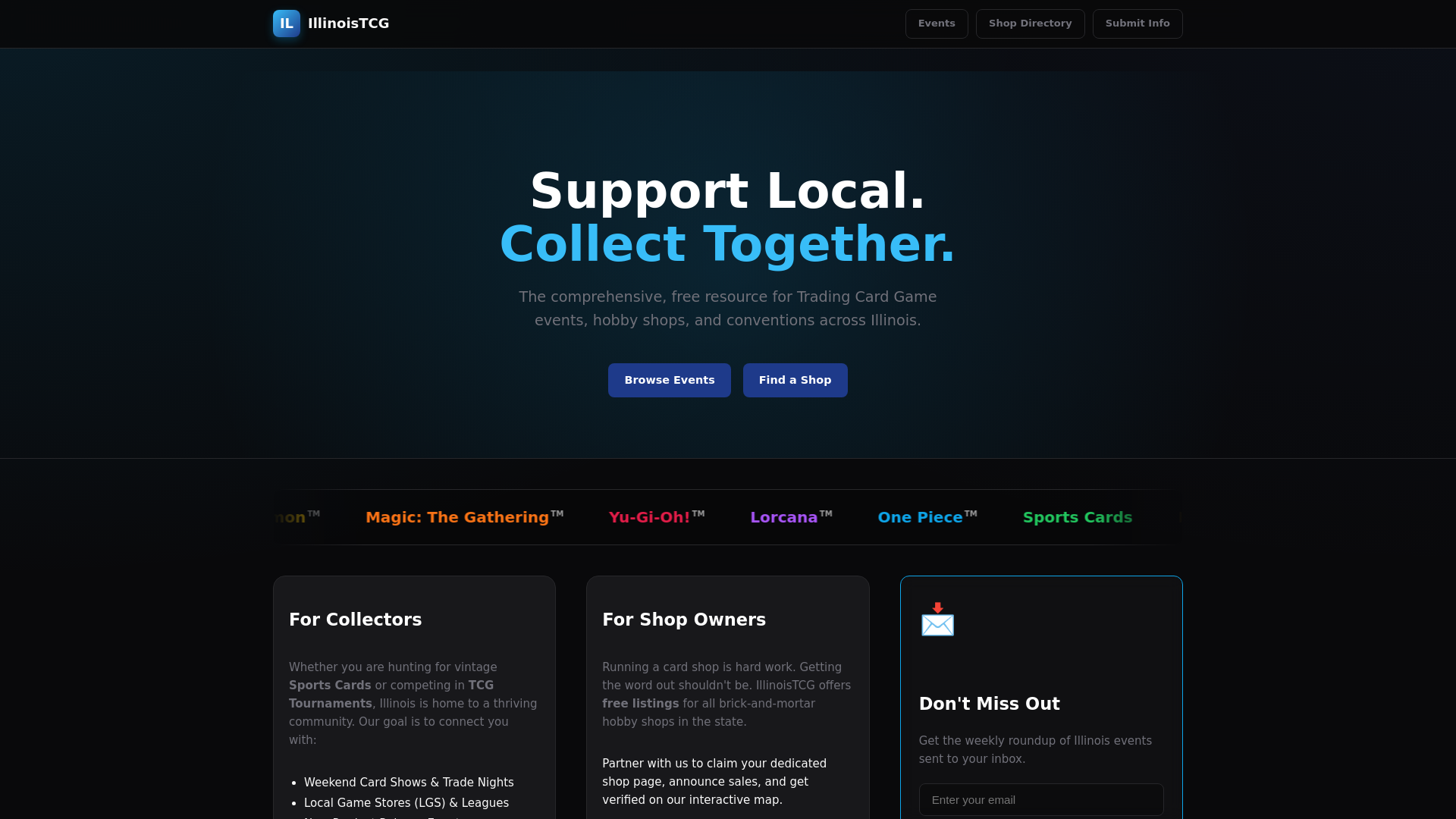 website screenshot of https://illinoistcg.com/