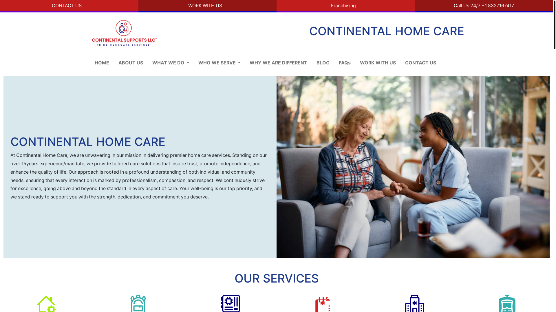 website screenshot of https://continentalhomecaresupports.com/