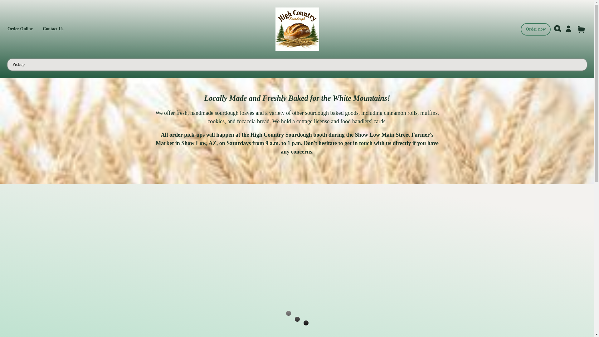website screenshot of https://highcountrysourdough.com/