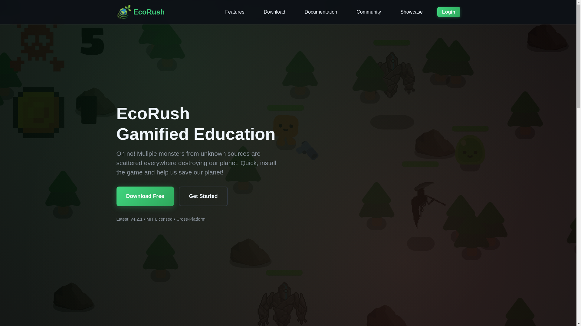 website screenshot of https://ecorush.online/
