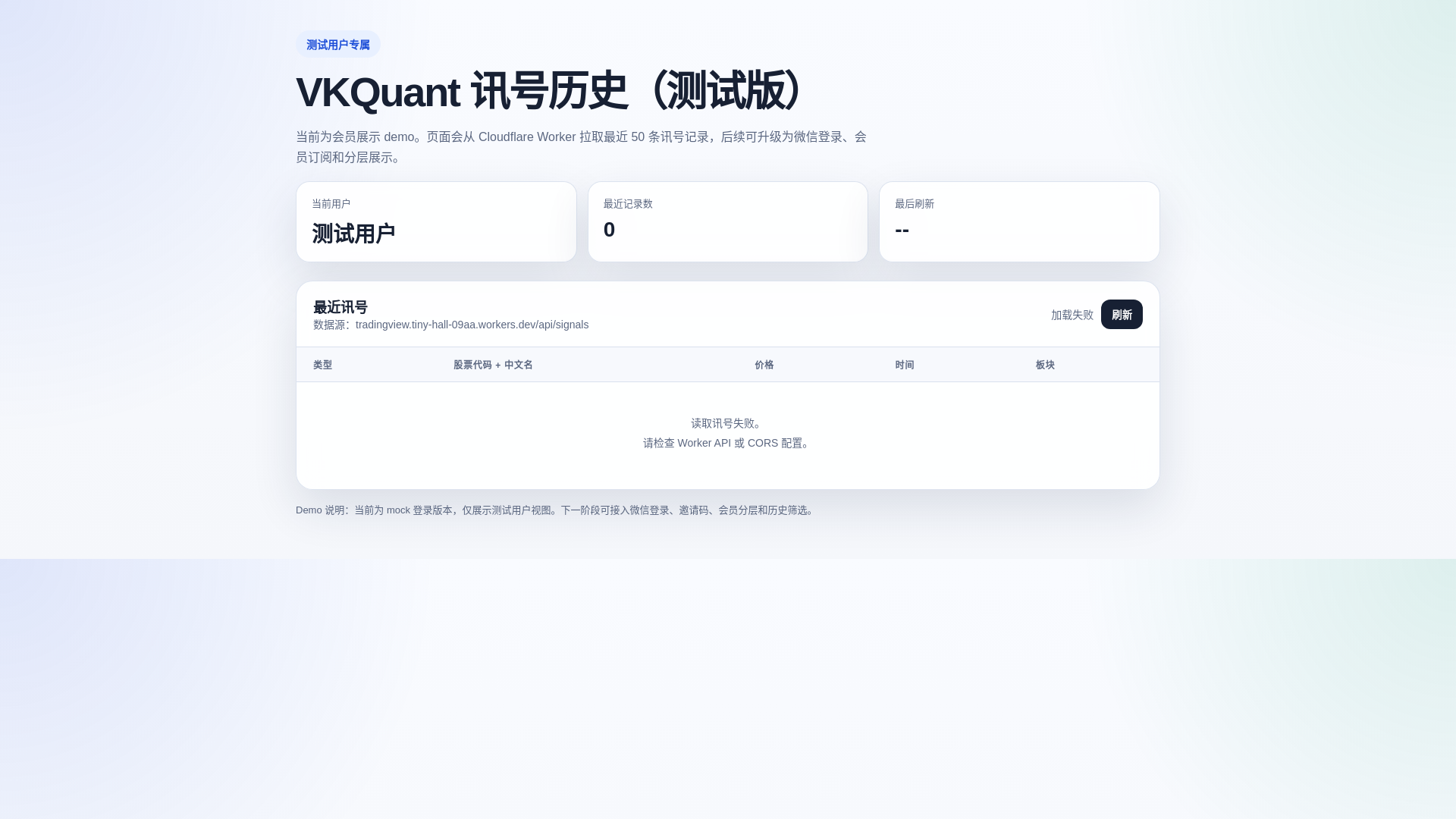 website screenshot of https://vkquant-demo.pages.dev/