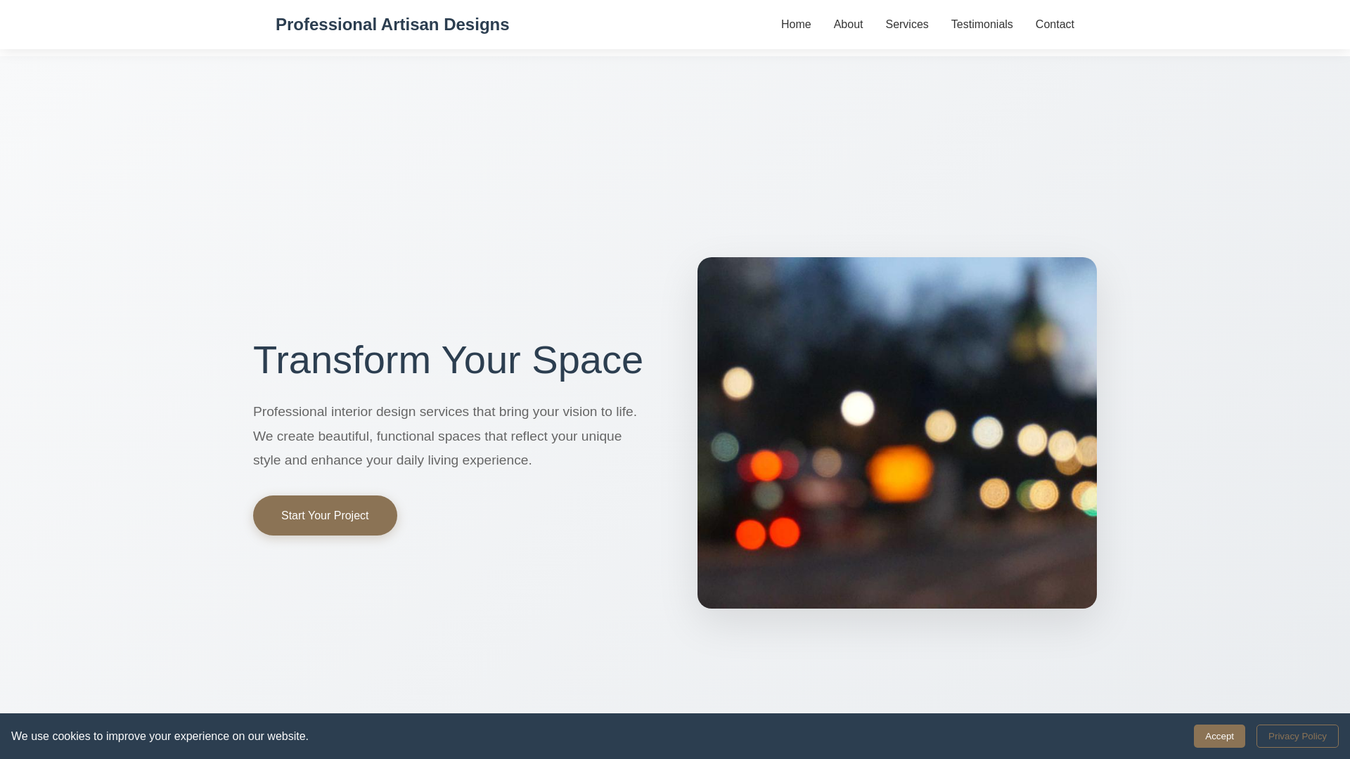 website screenshot of https://professionalartisandesigns.cyou/
