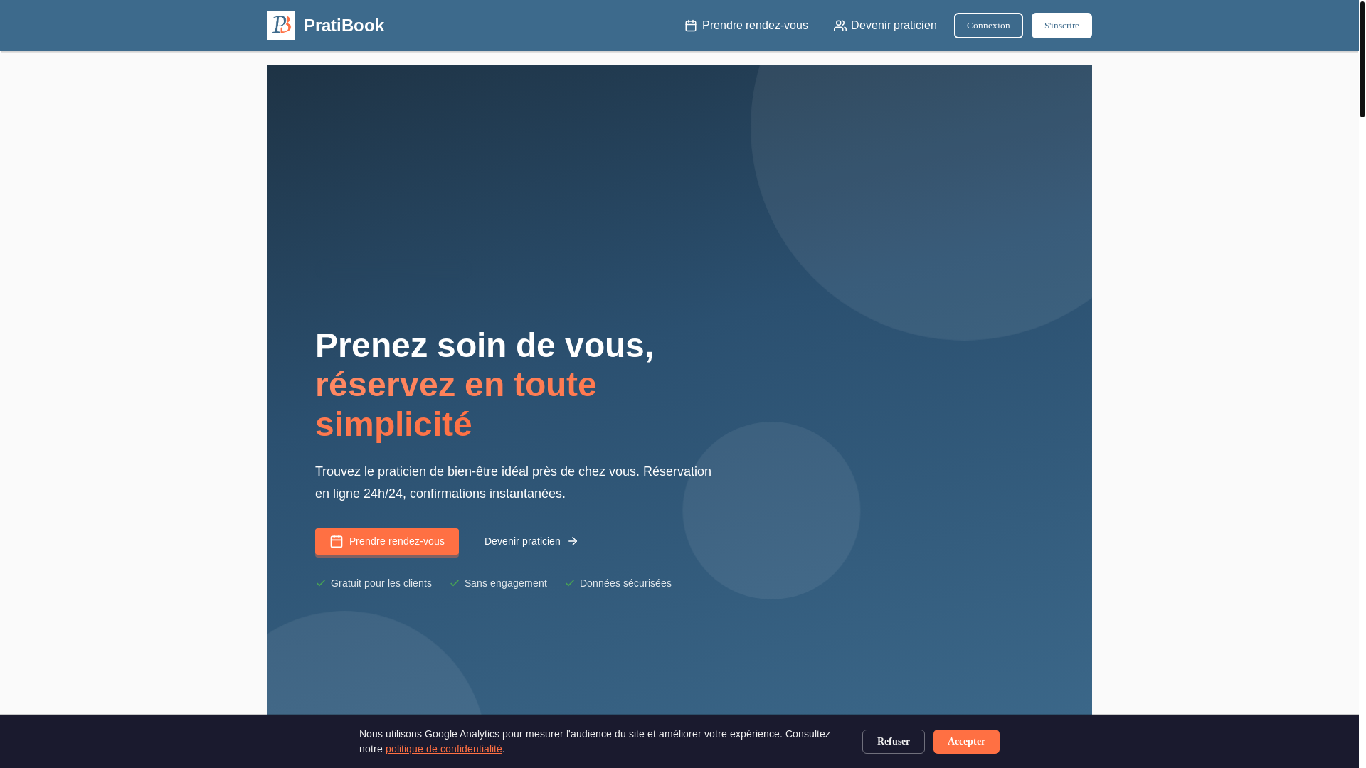 website screenshot of https://pratibook.fr/