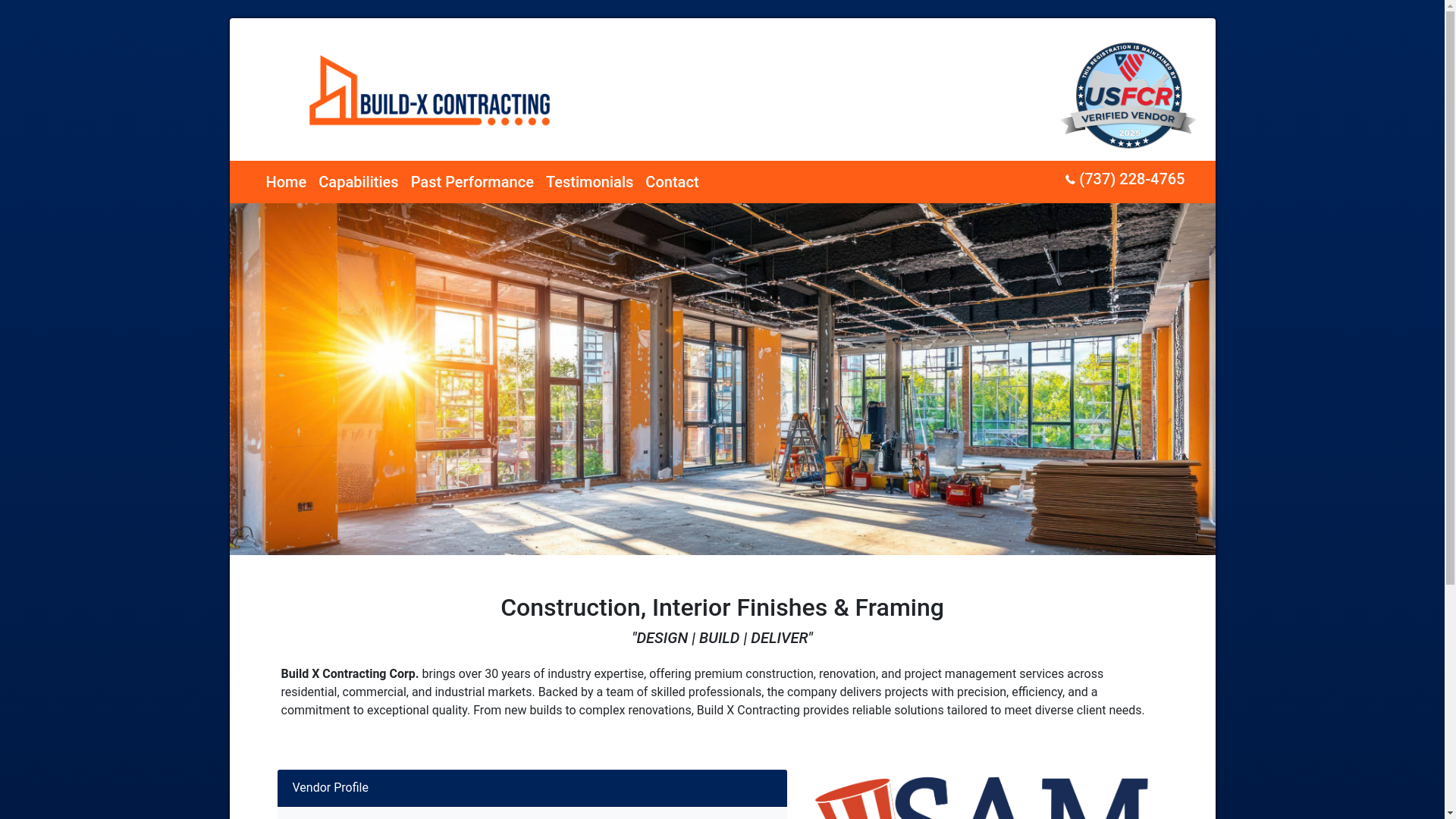 website screenshot of https://buildxcontractinggov.com/