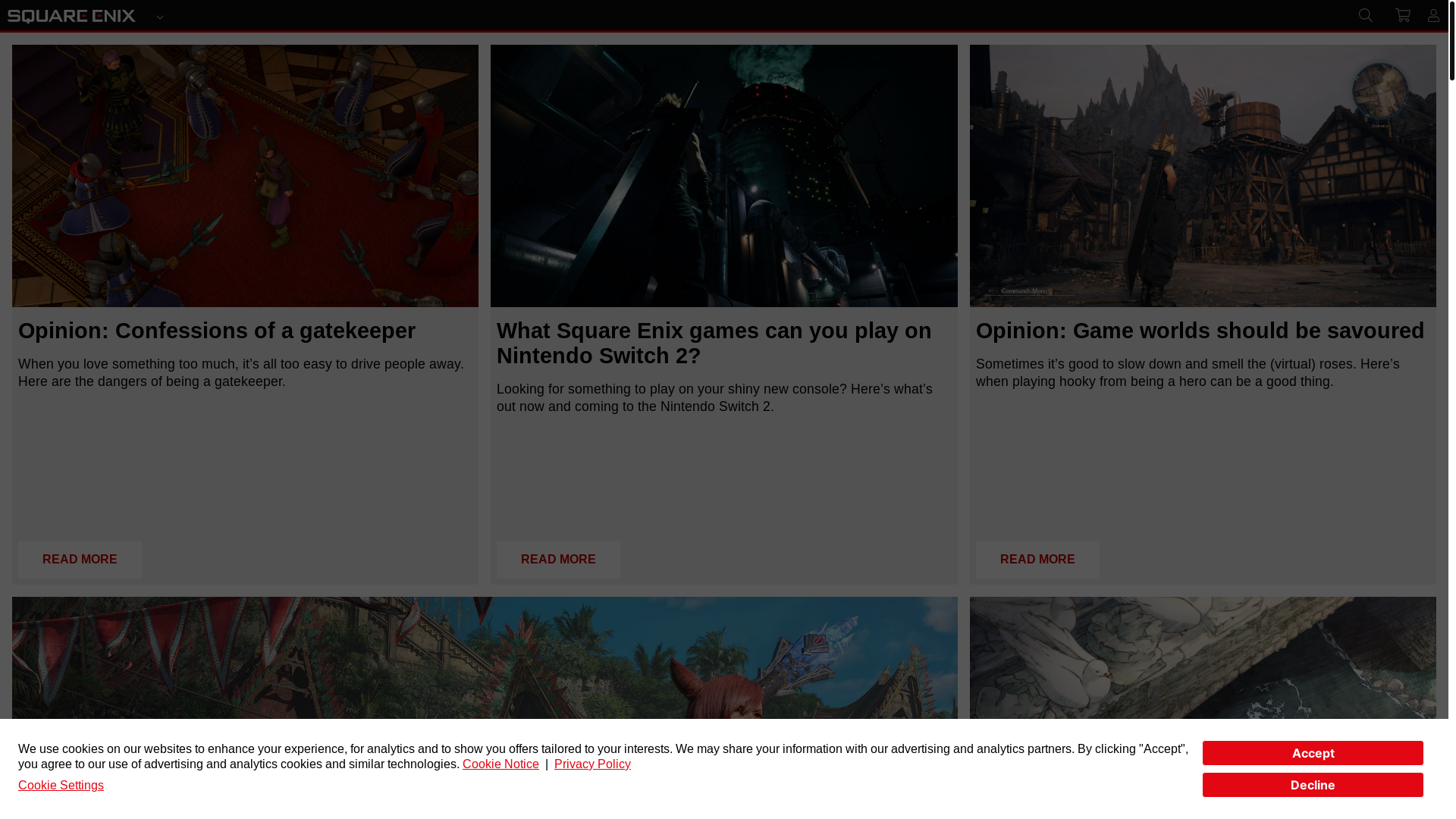 website screenshot of https://square-enix-games.com