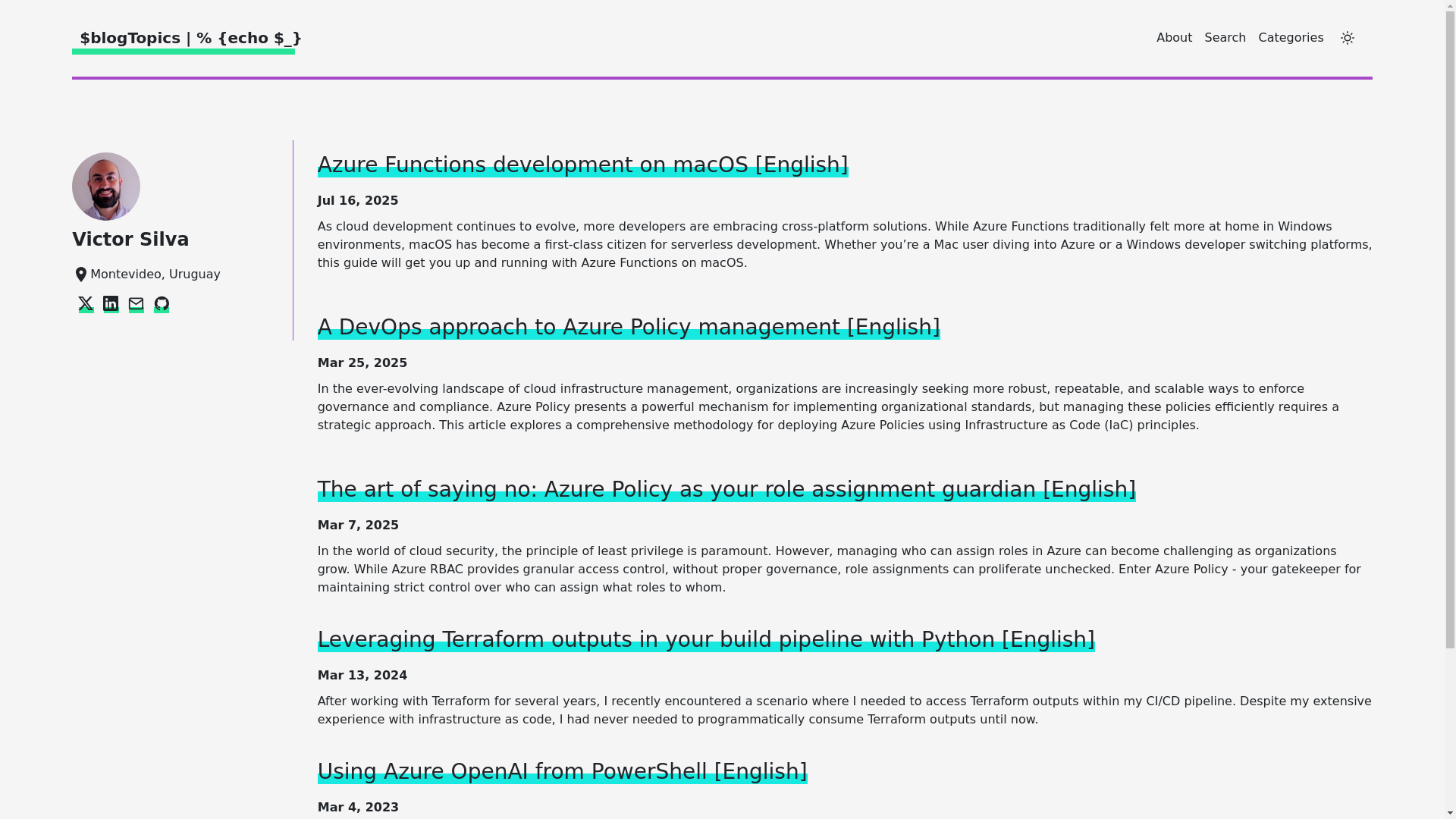 website screenshot of https://blog.victorsilva.com.uy/