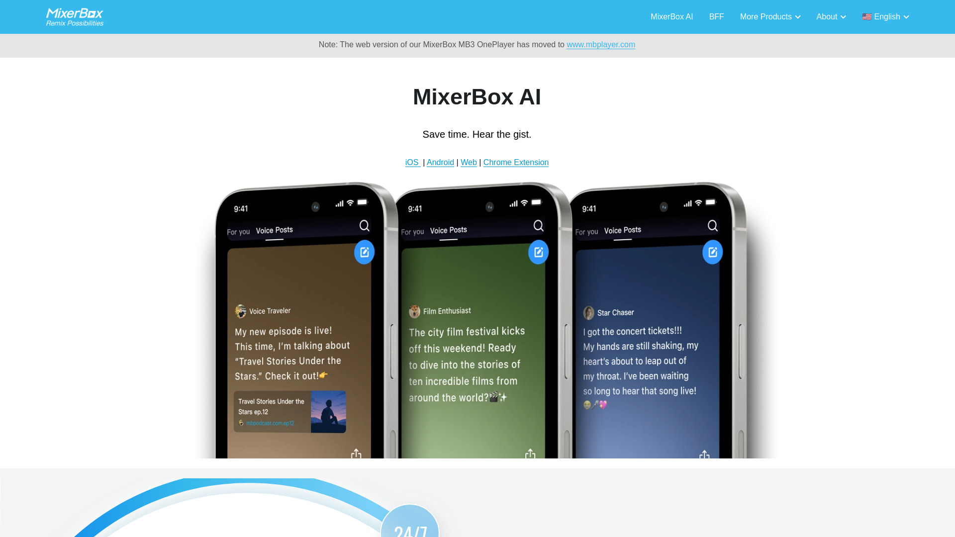 website screenshot of https://mixerbox.com