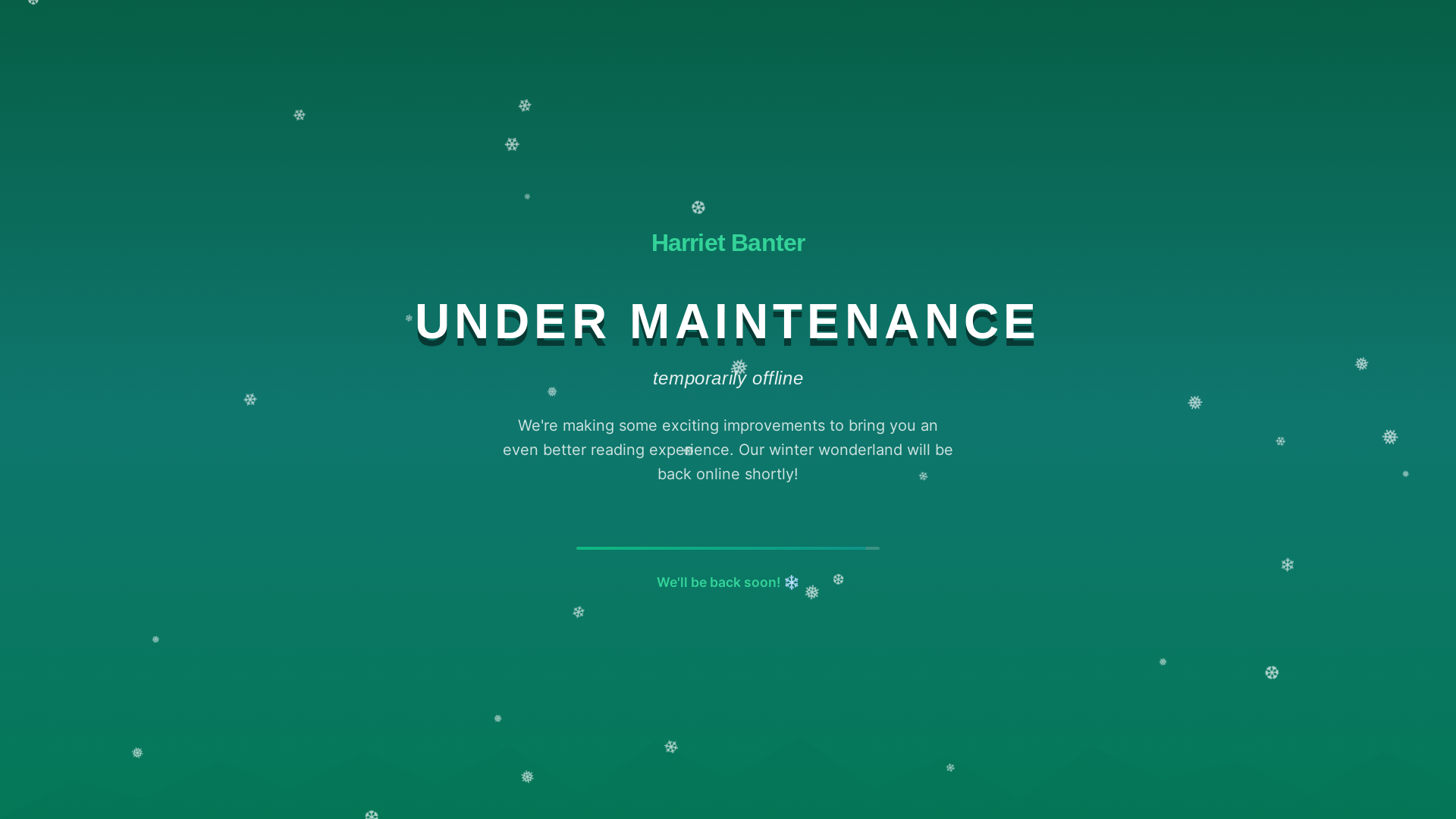 website screenshot of https://harrietbanter.com/