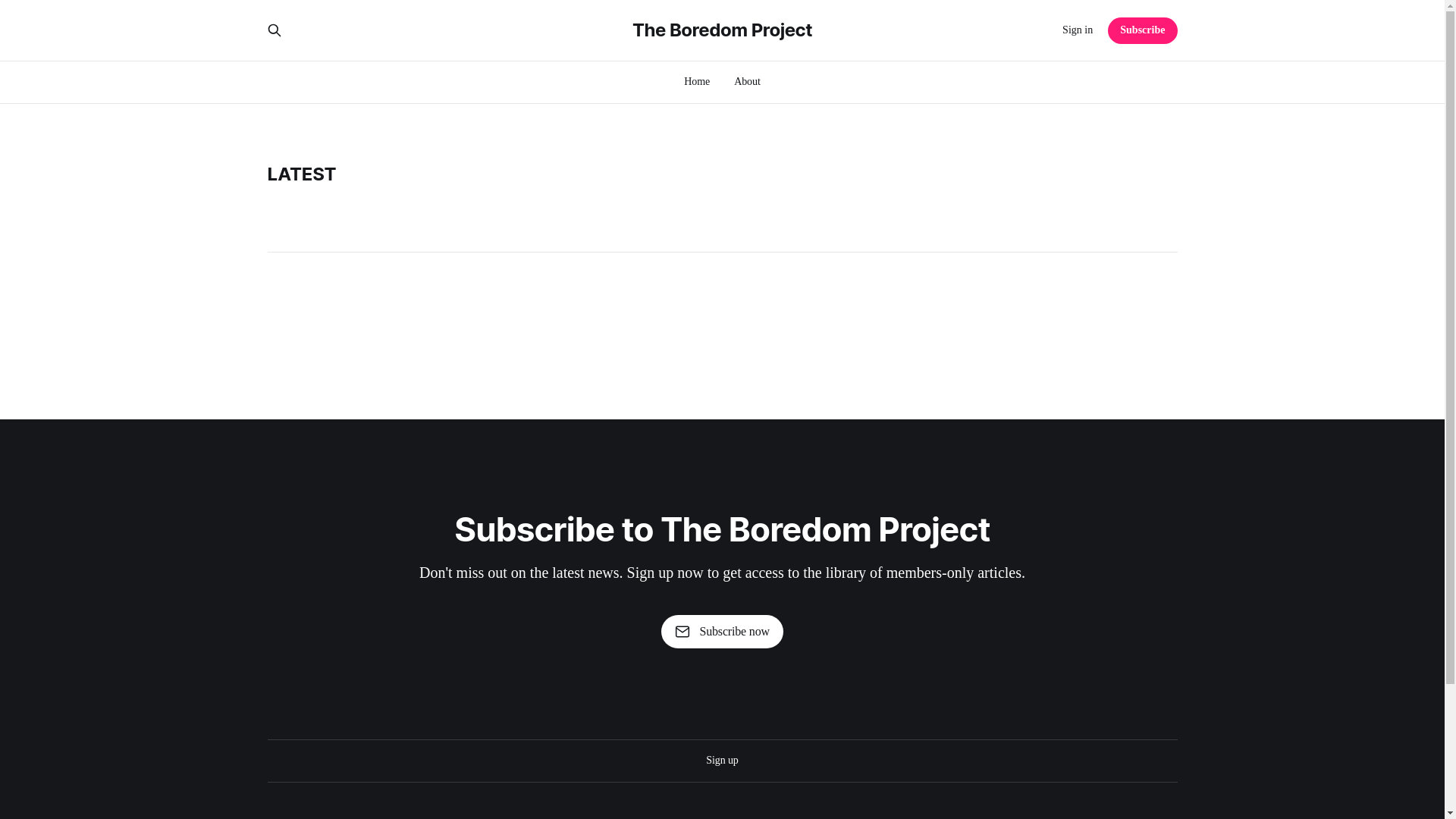 website screenshot of https://theboredomproject.ca/