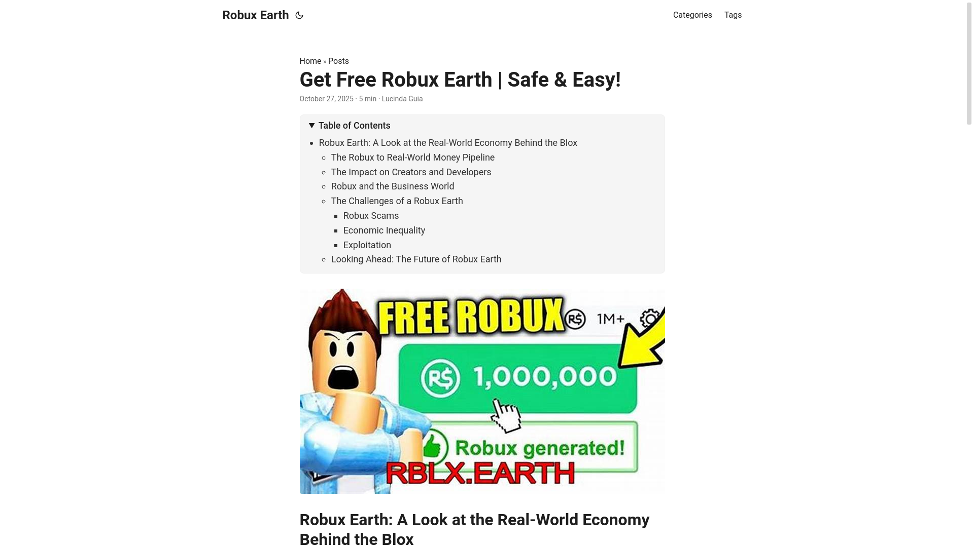 website screenshot of https://robux-earth.pages.dev/