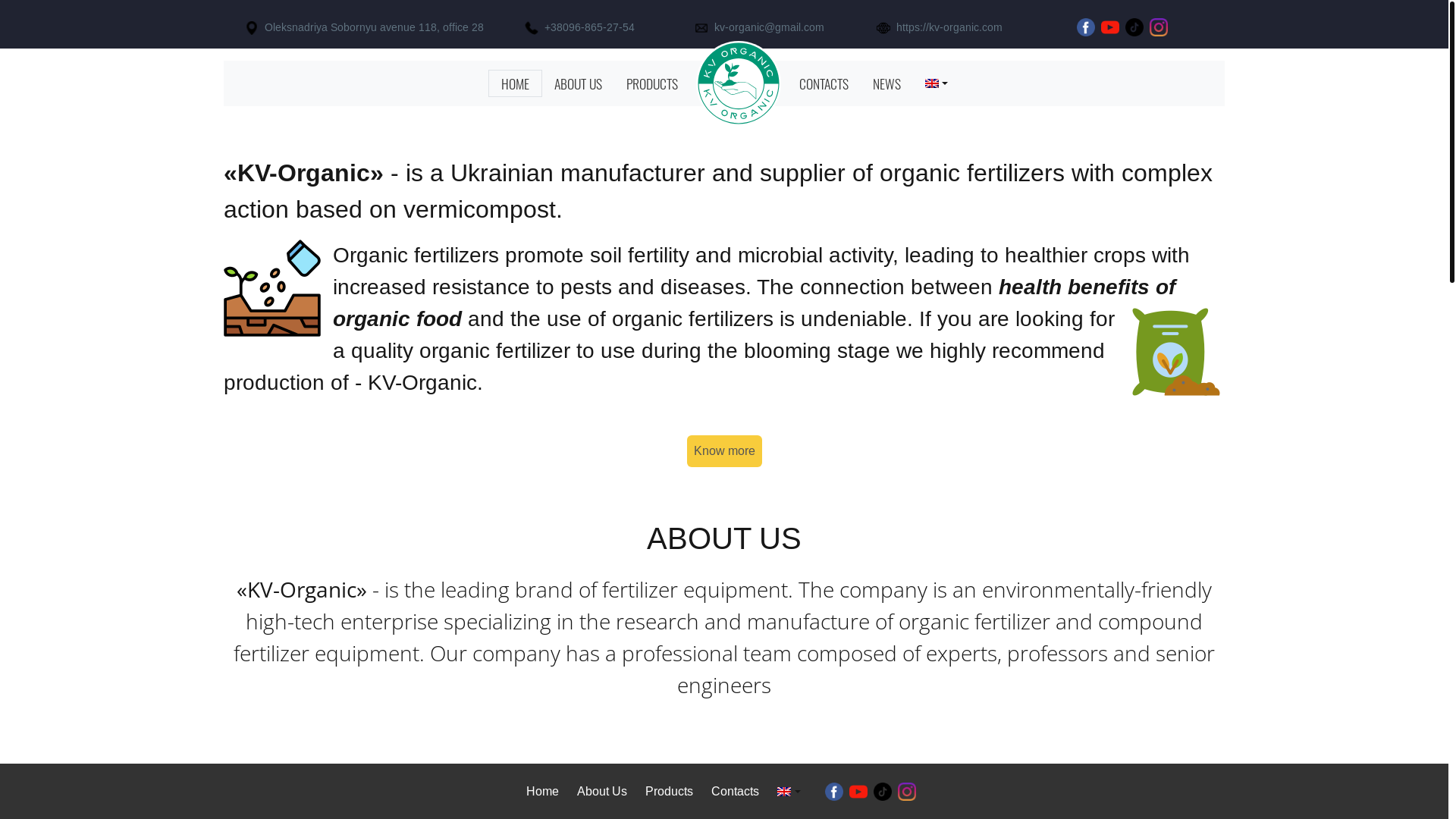 website screenshot of https://kv-organics.pages.dev/