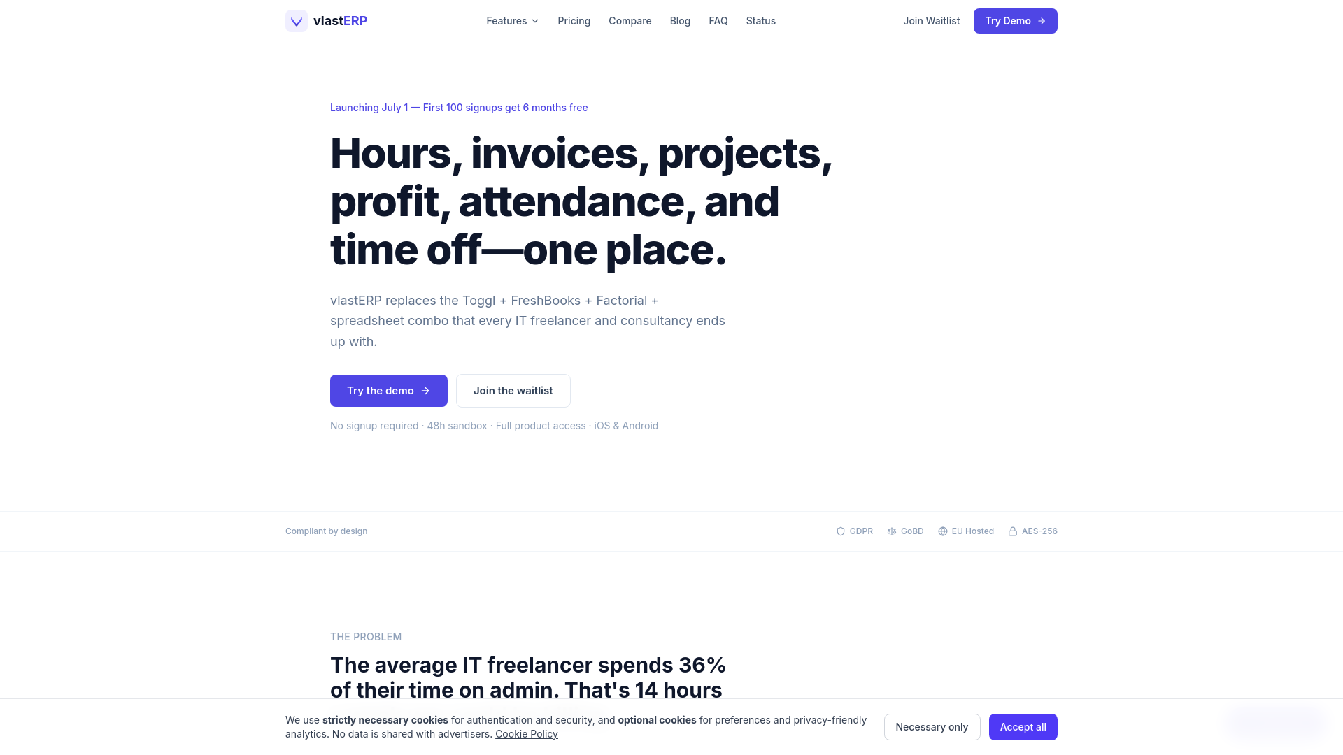 website screenshot of https://vlasterp.com