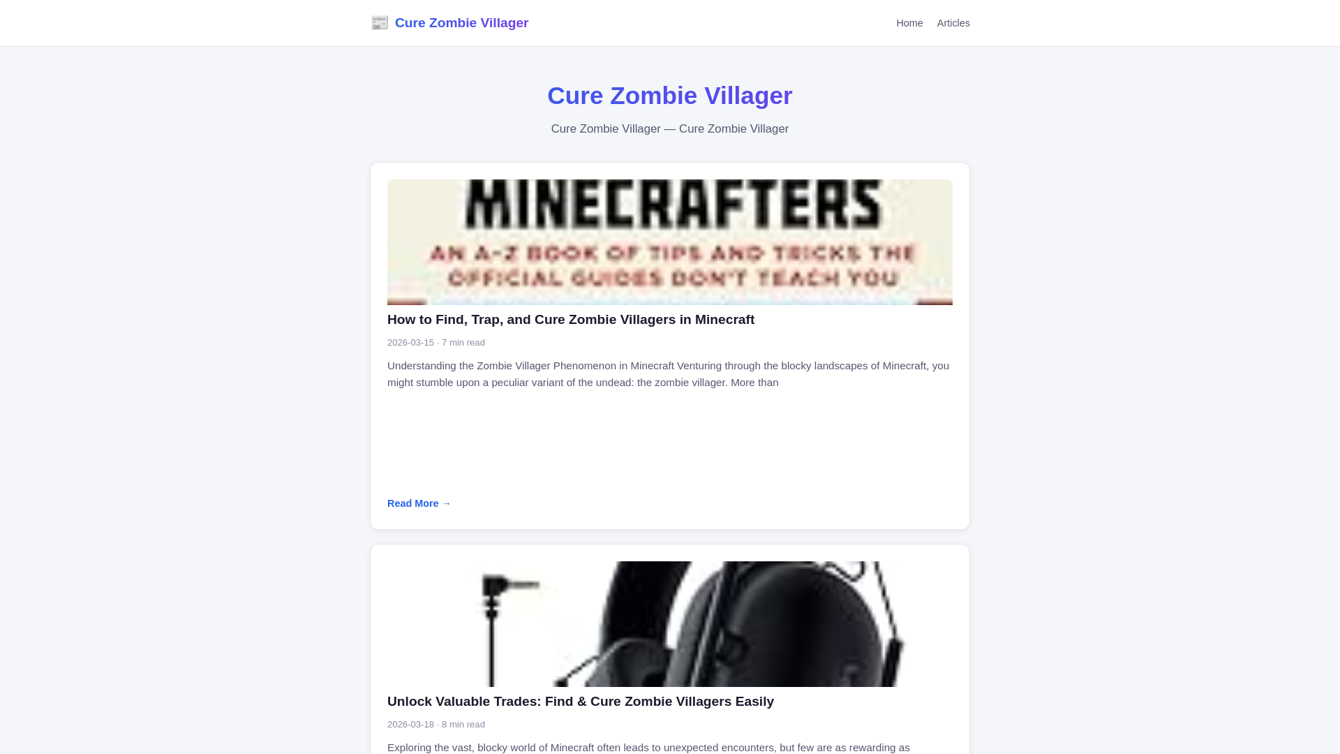 website screenshot of https://cure-zombie-villager.pages.dev/
