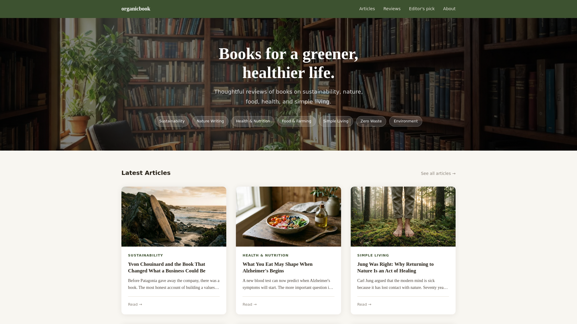 website screenshot of https://organicbook-hugo.pages.dev/