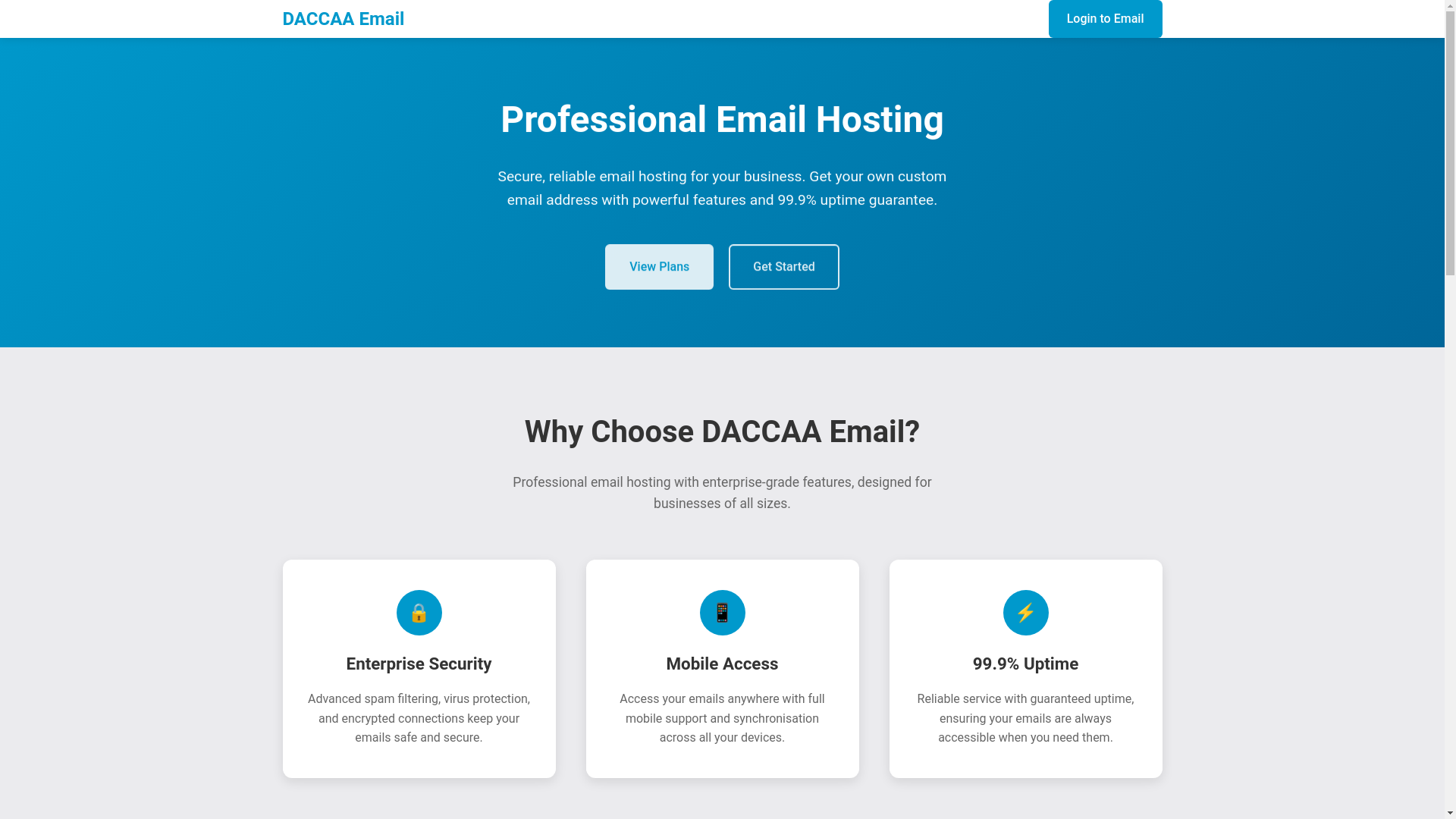 website screenshot of https://daccaa.email/