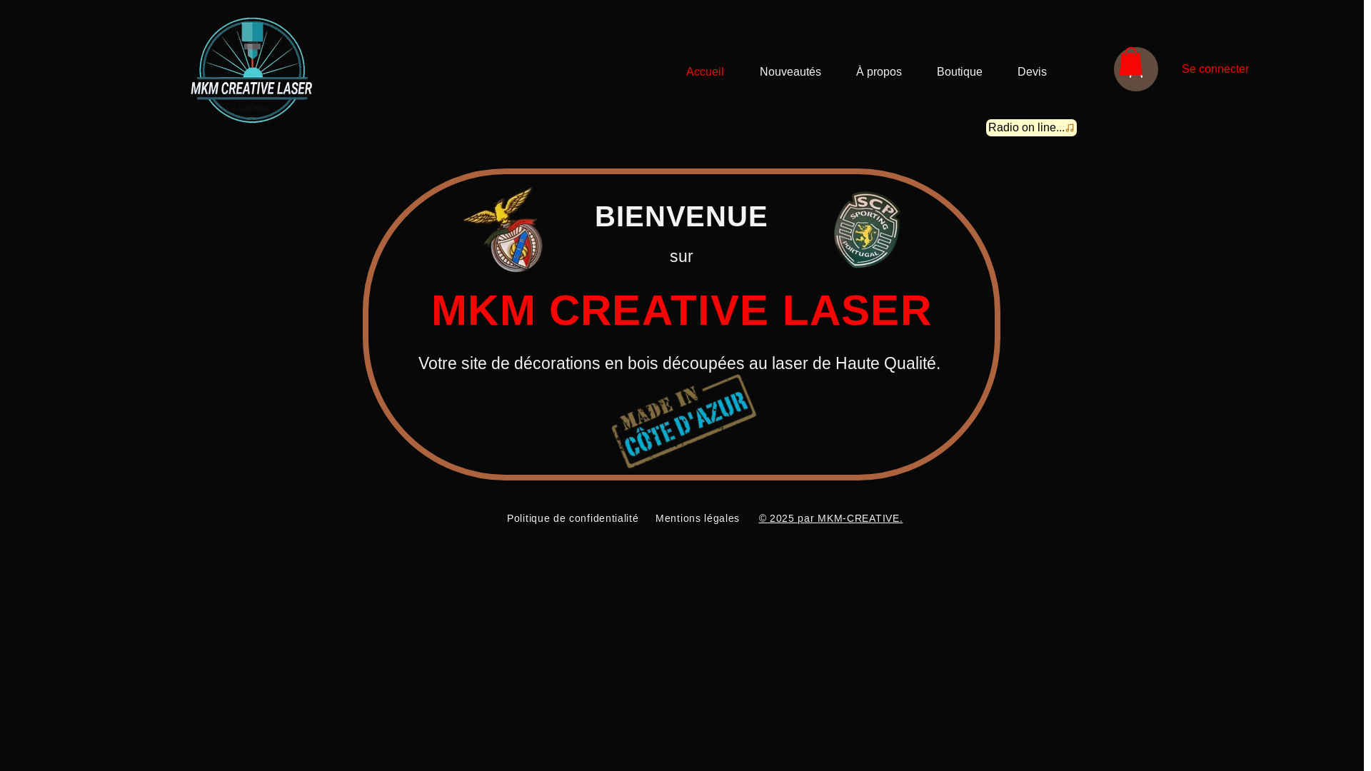 website screenshot of https://mkm-creative-laser.com/
