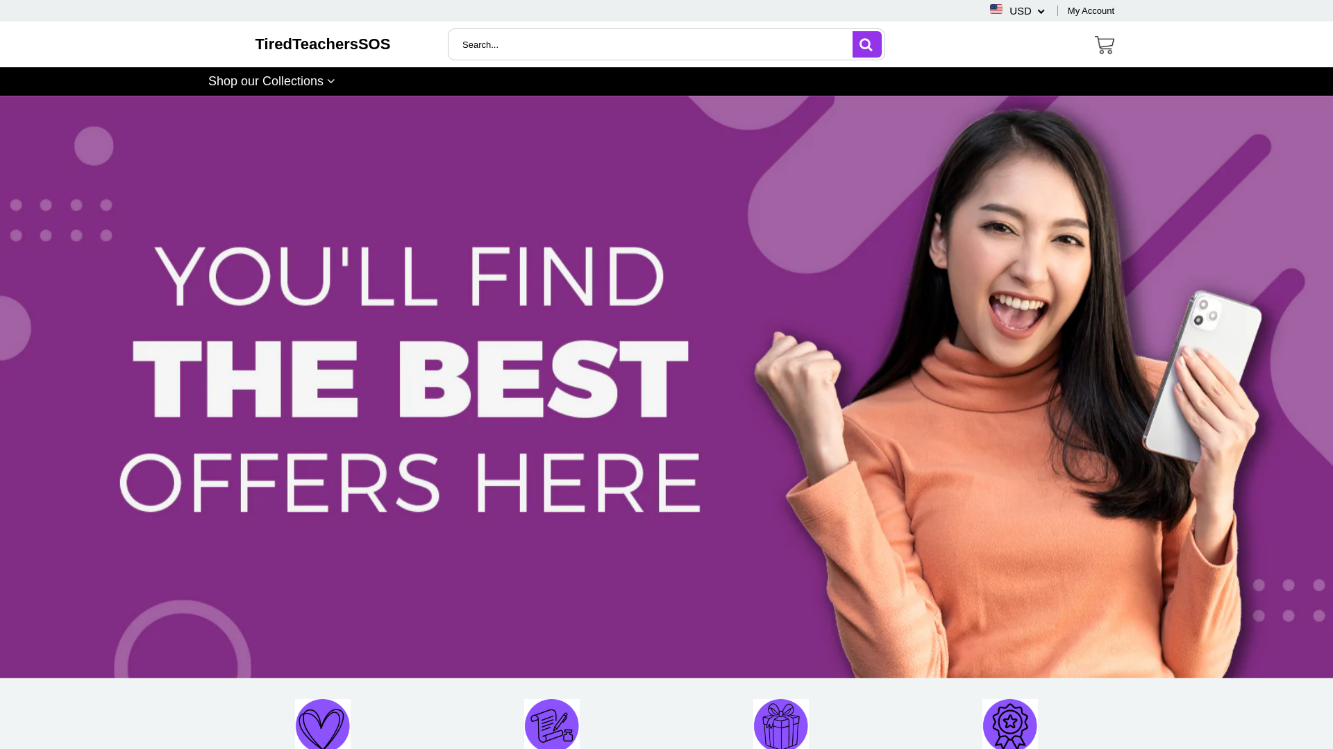 website screenshot of https://tiredteacherssos.com/