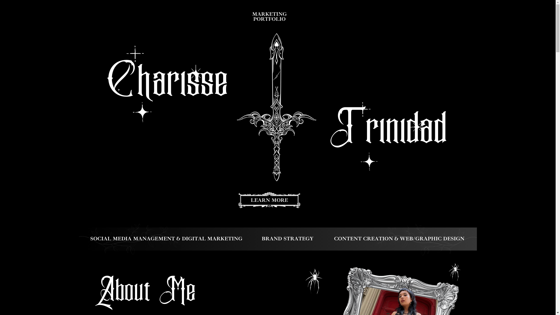 website screenshot of https://charissetrinidad.com/