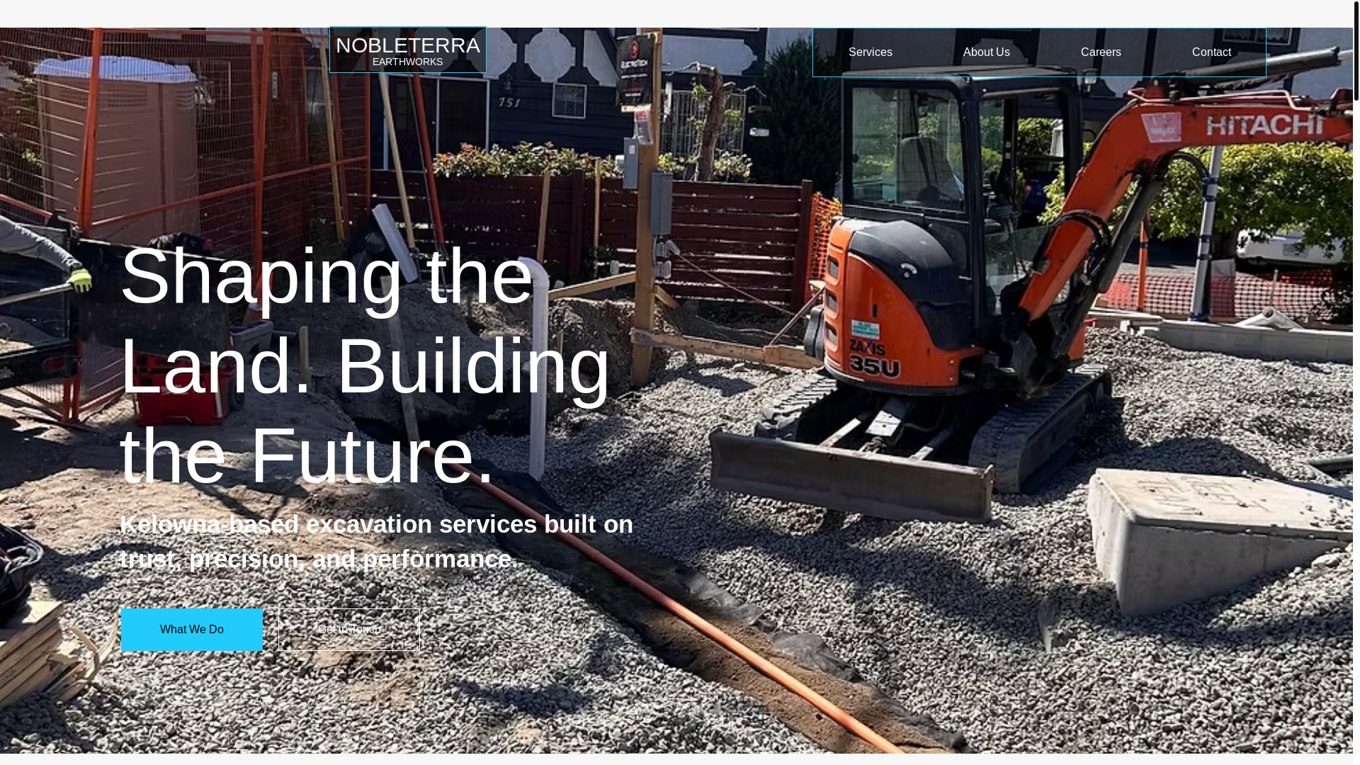 website screenshot of https://nobleterraearthworks.com/