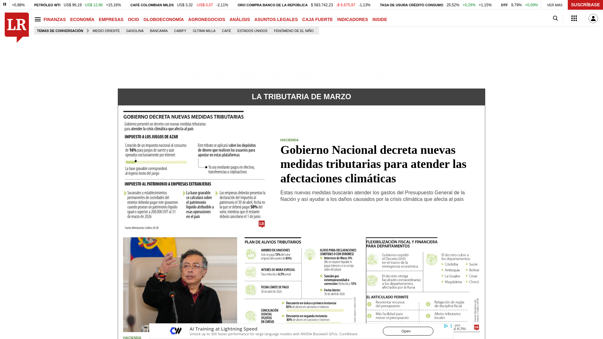 website screenshot of https://larepublica.co