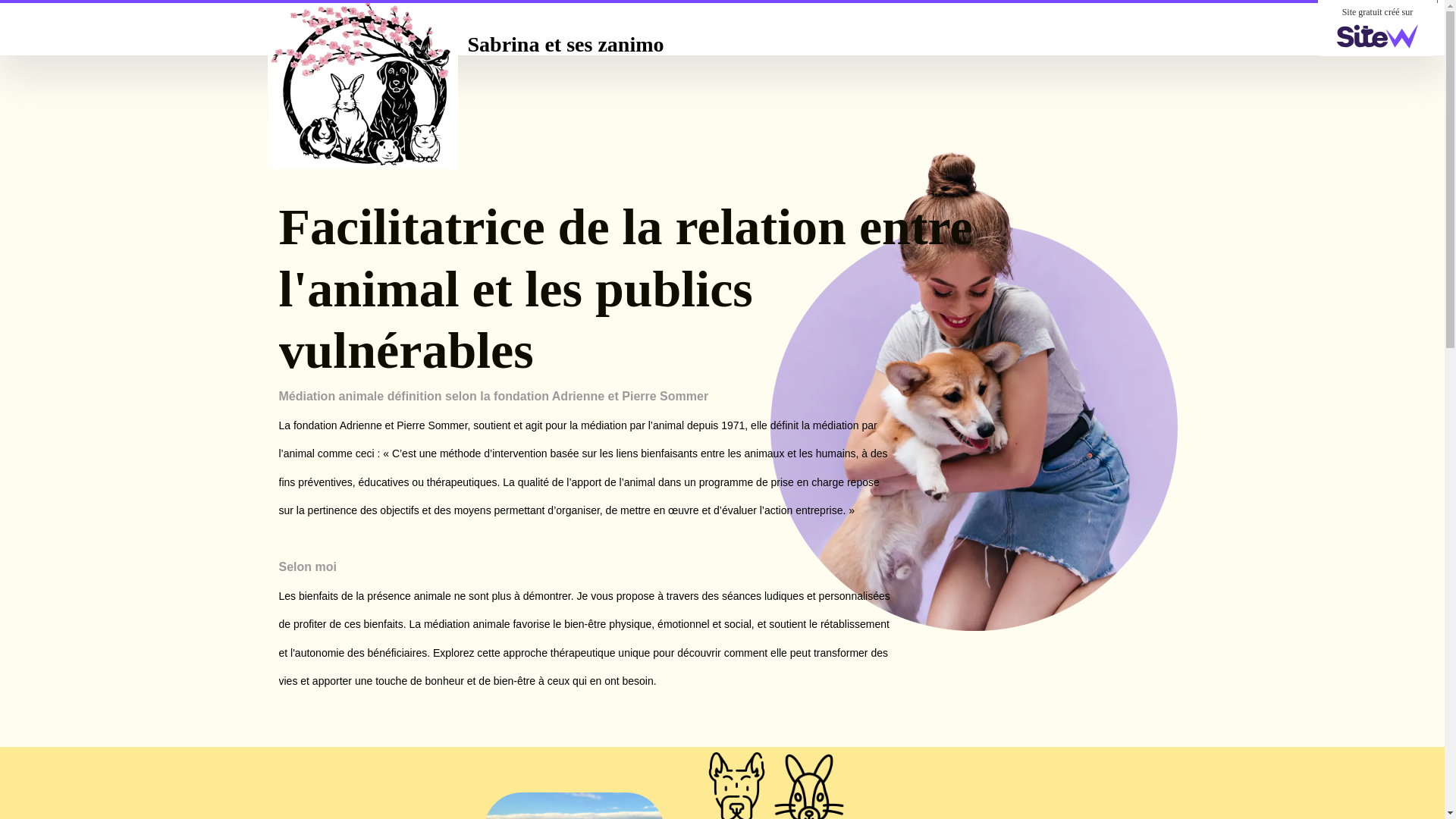 website screenshot of https://sabrina-et-ses-zanimo.fr/