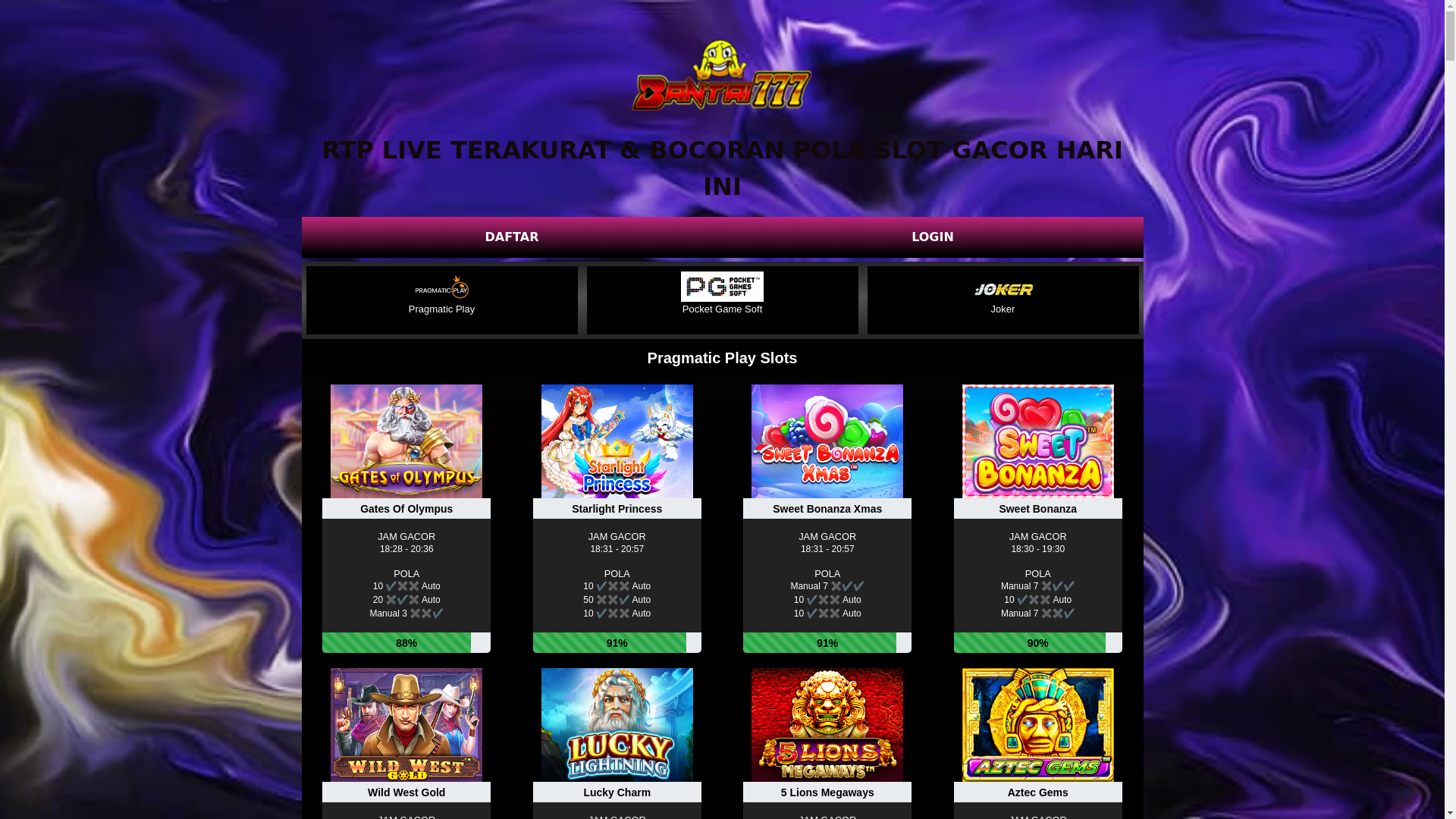 website screenshot of https://rtpbantai777t.xyz/