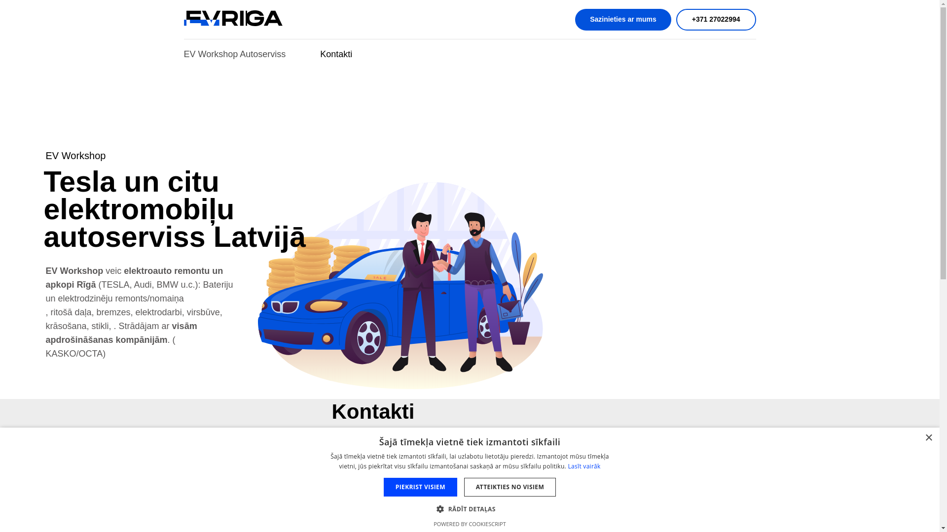website screenshot of https://evserviss.lv/