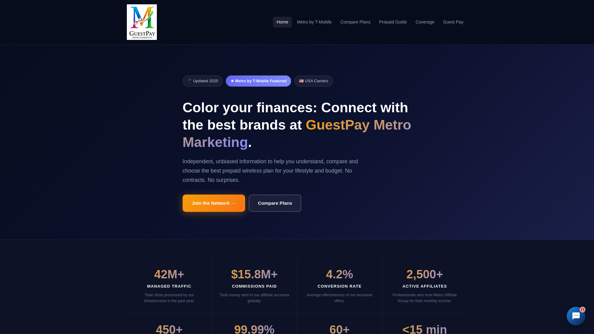 website screenshot of https://guestpaymetromarketing.co/