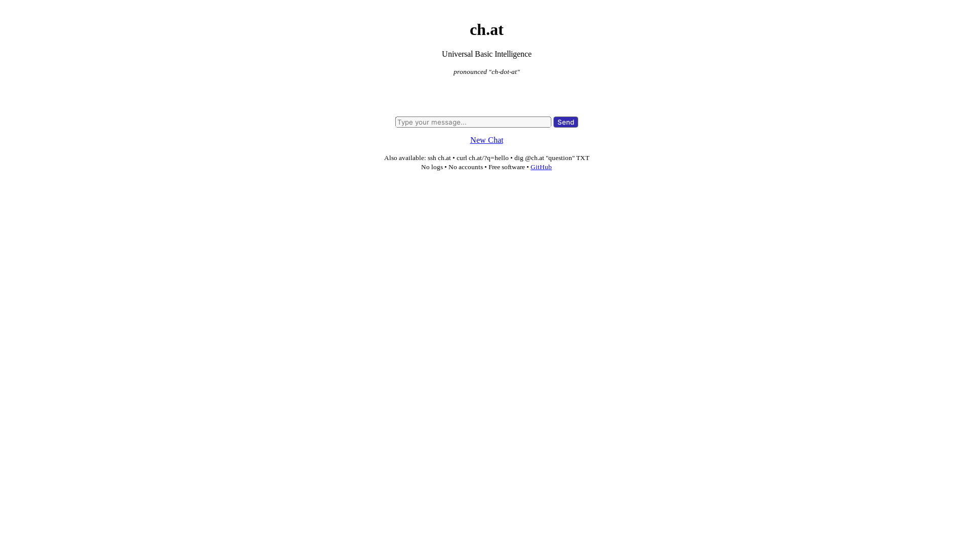 website screenshot of https://ch.at/