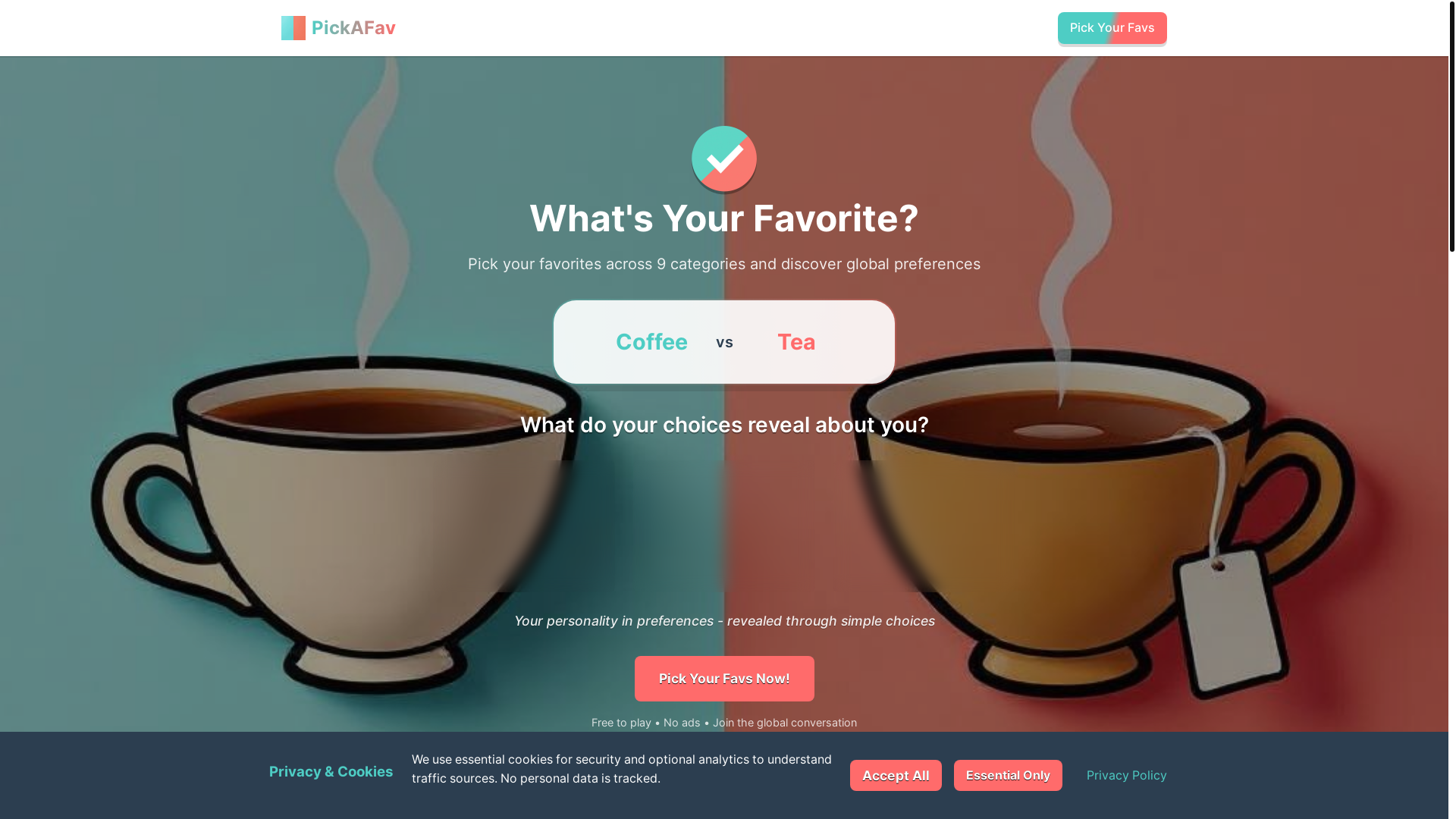 website screenshot of https://pickafav.pages.dev/