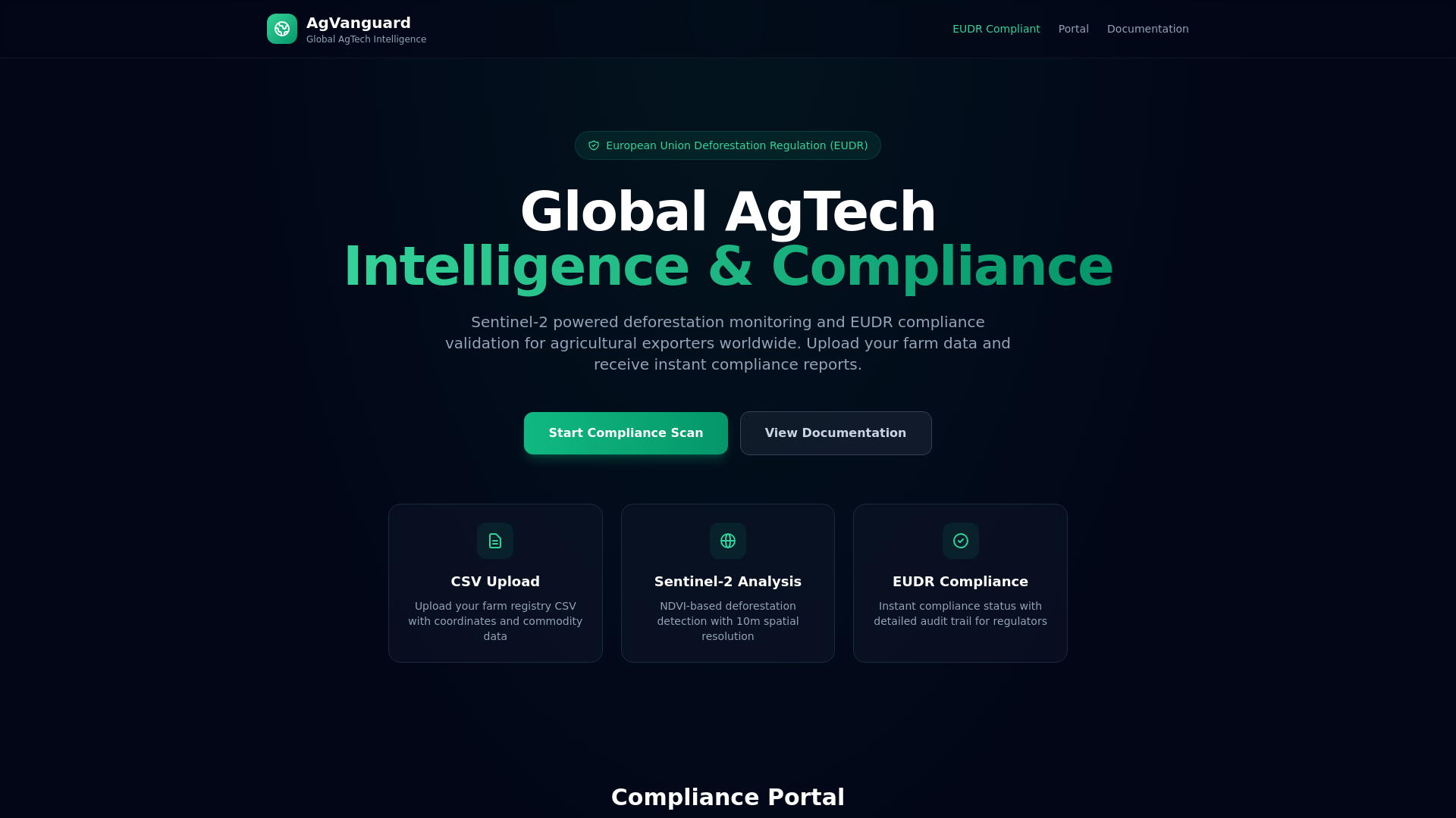 website screenshot of https://agvanguard.pages.dev/