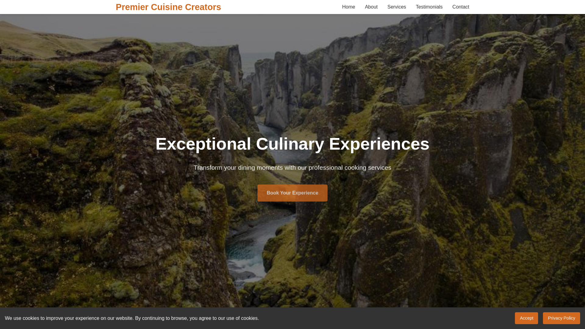 website screenshot of https://premiercuisinecreators.xyz/