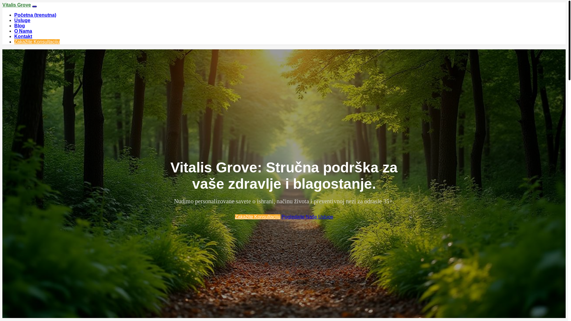 website screenshot of https://vitalisgrove.info/